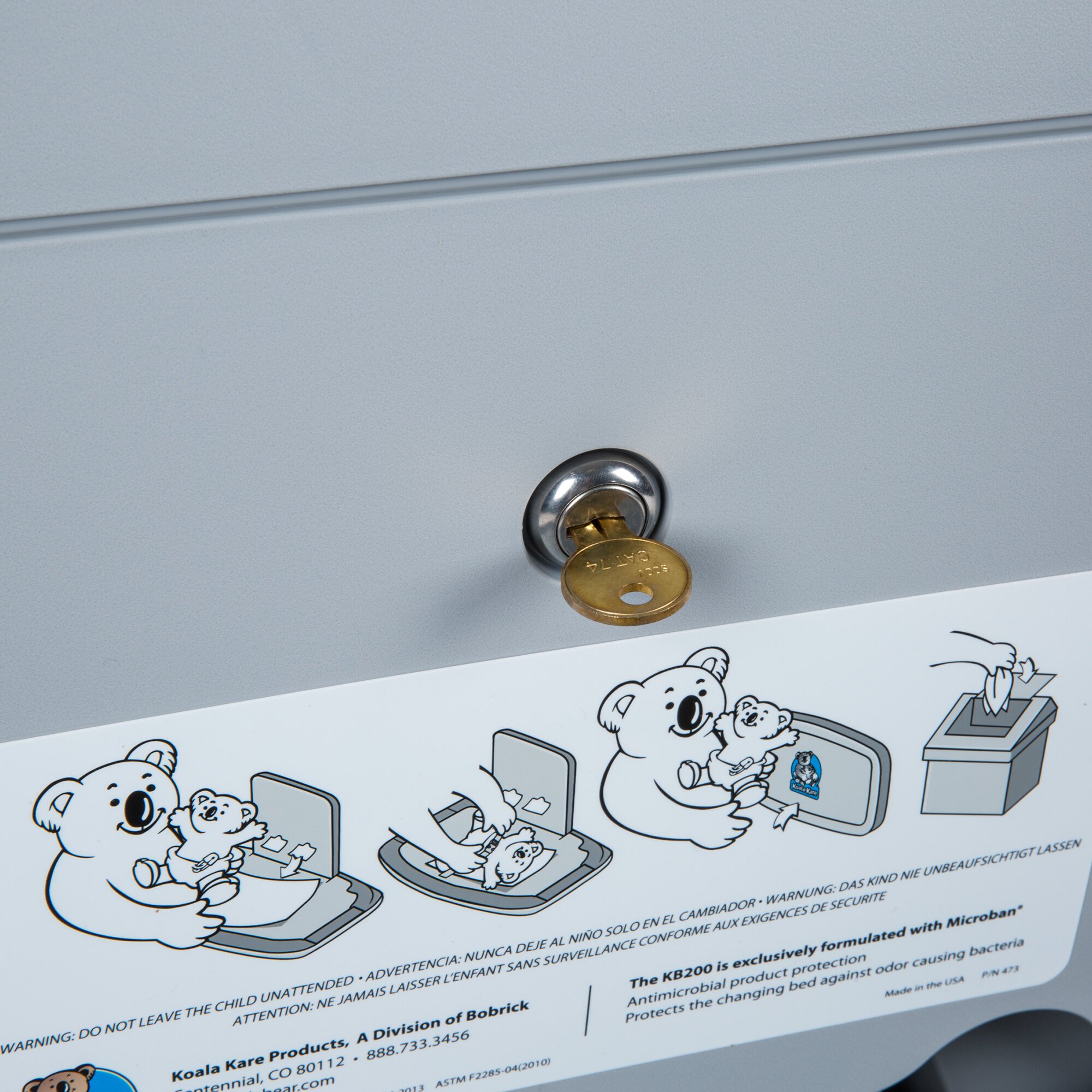 Koala Kare KB20001 Horizontal Baby Changing Station / Table Gray