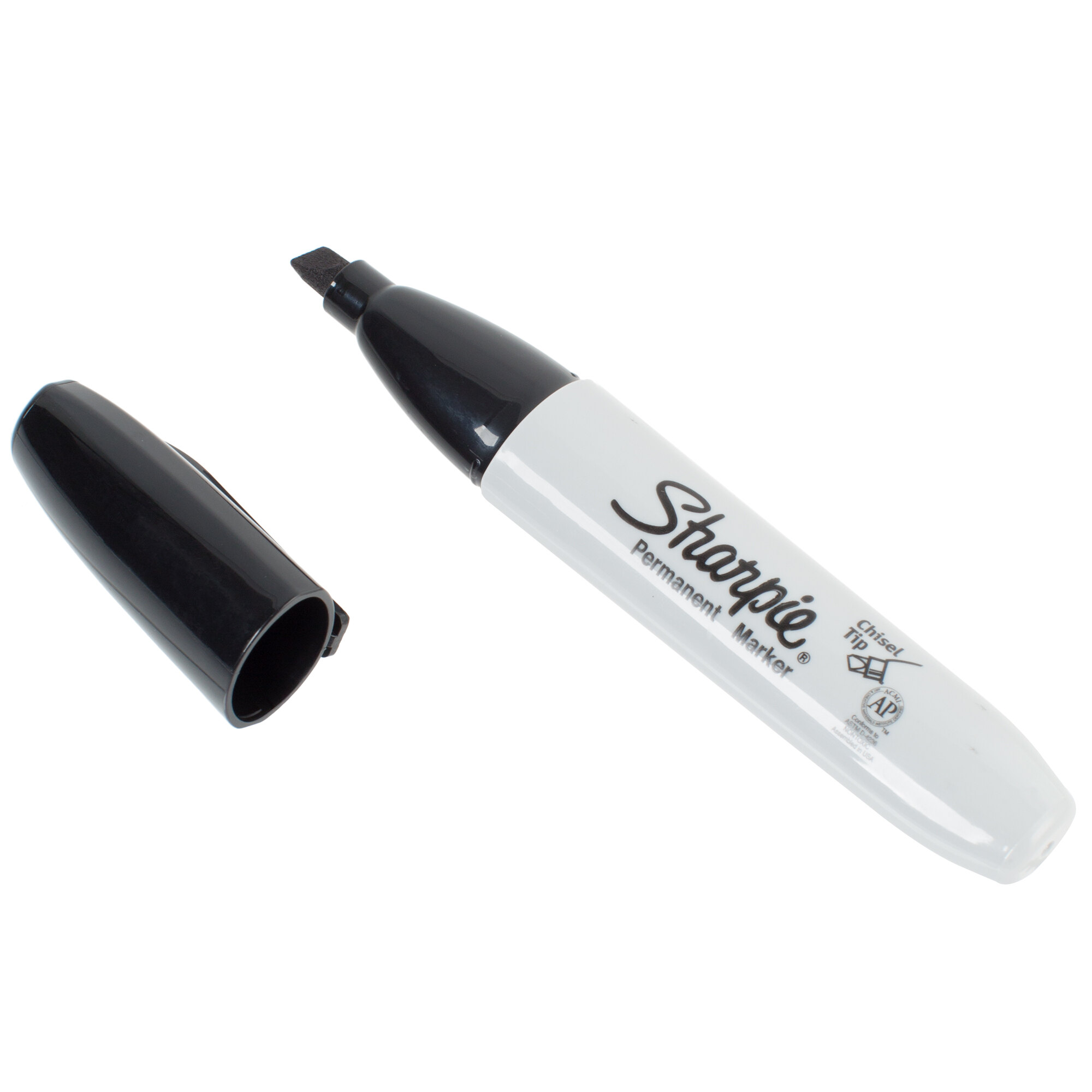 Sharpie 38201 Black Chisel Tip Permanent Marker 12/Pack