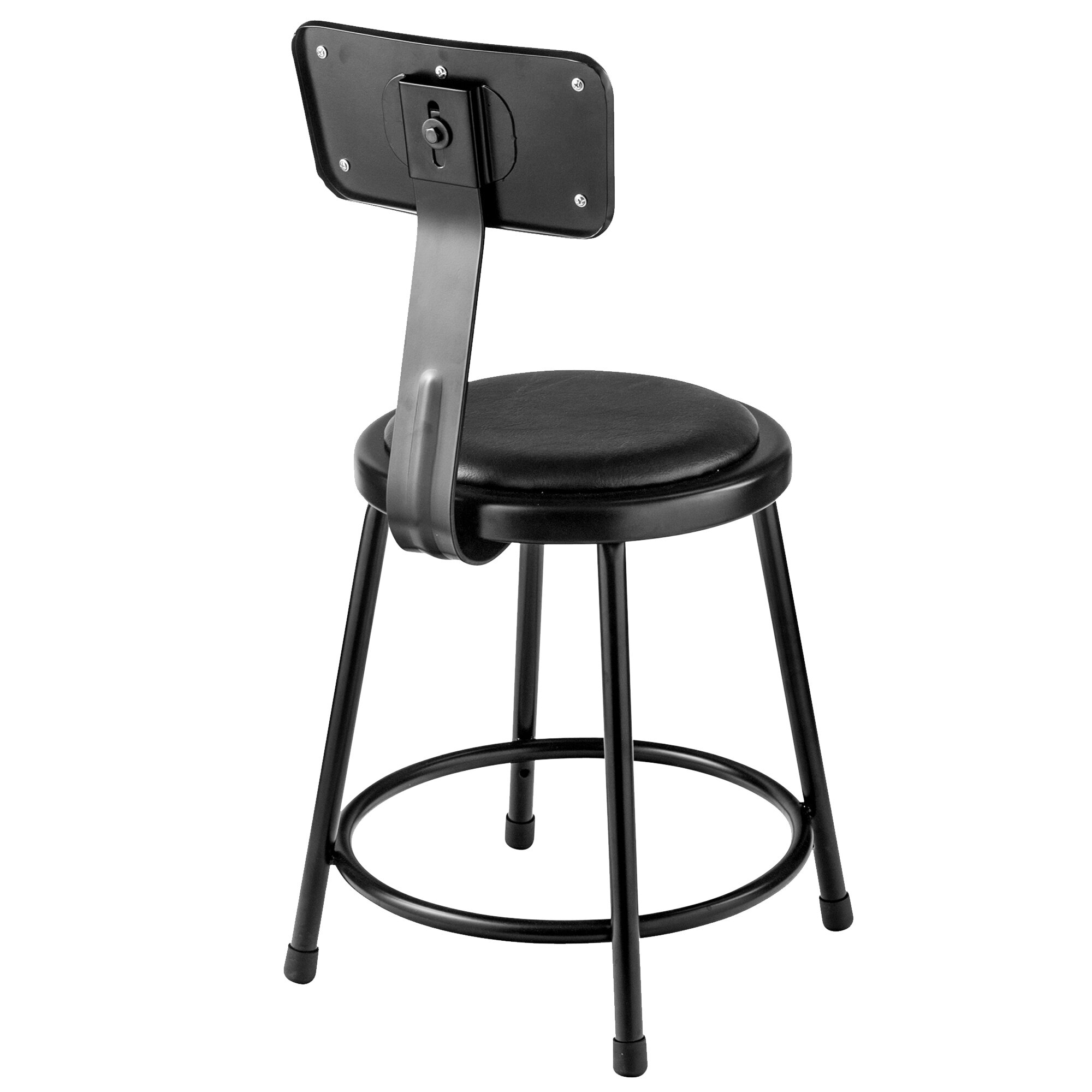 National Public Seating black round padded lab stool