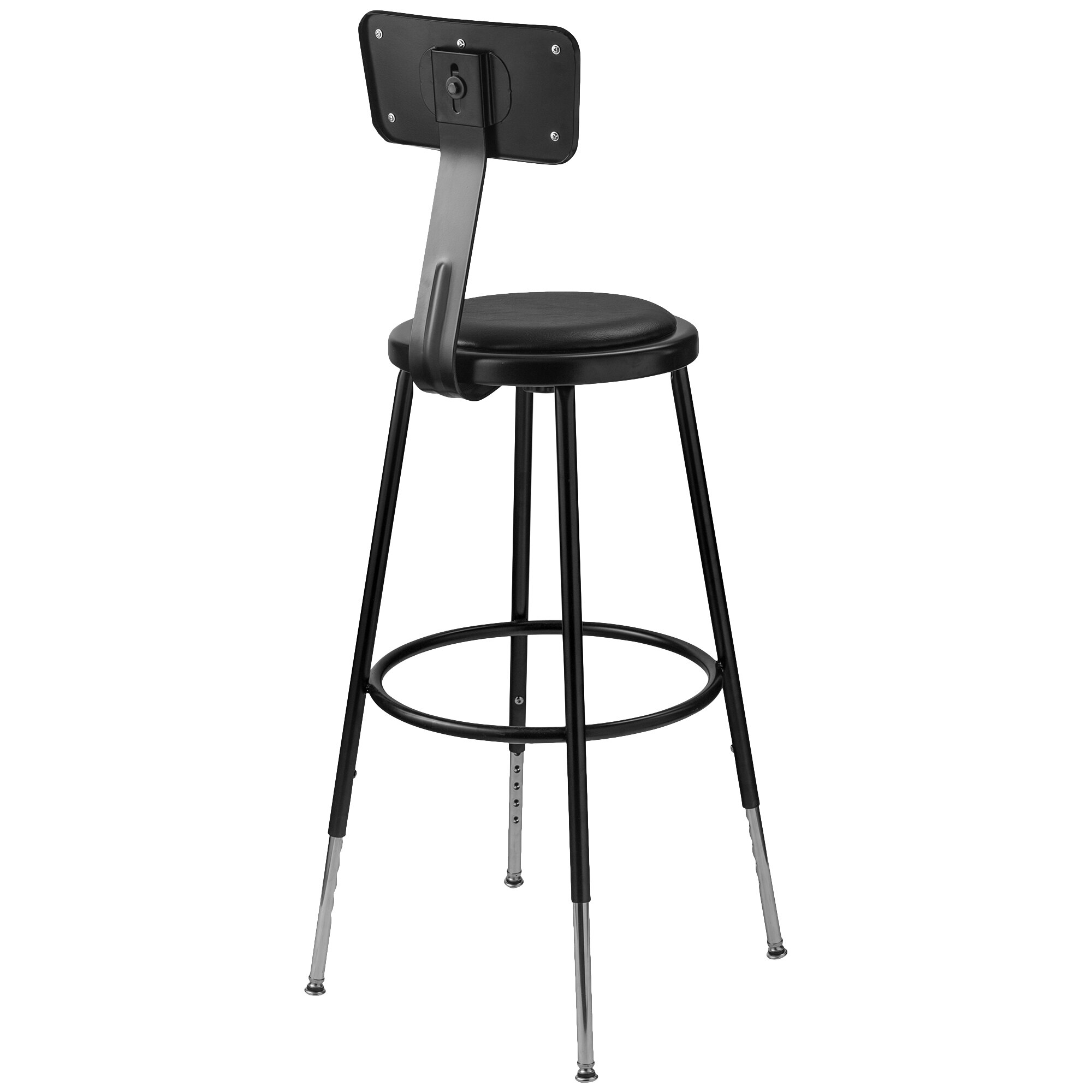 National Public Seating 6424HB-10 25&quot; - 33&quot; Black Adjustable Round