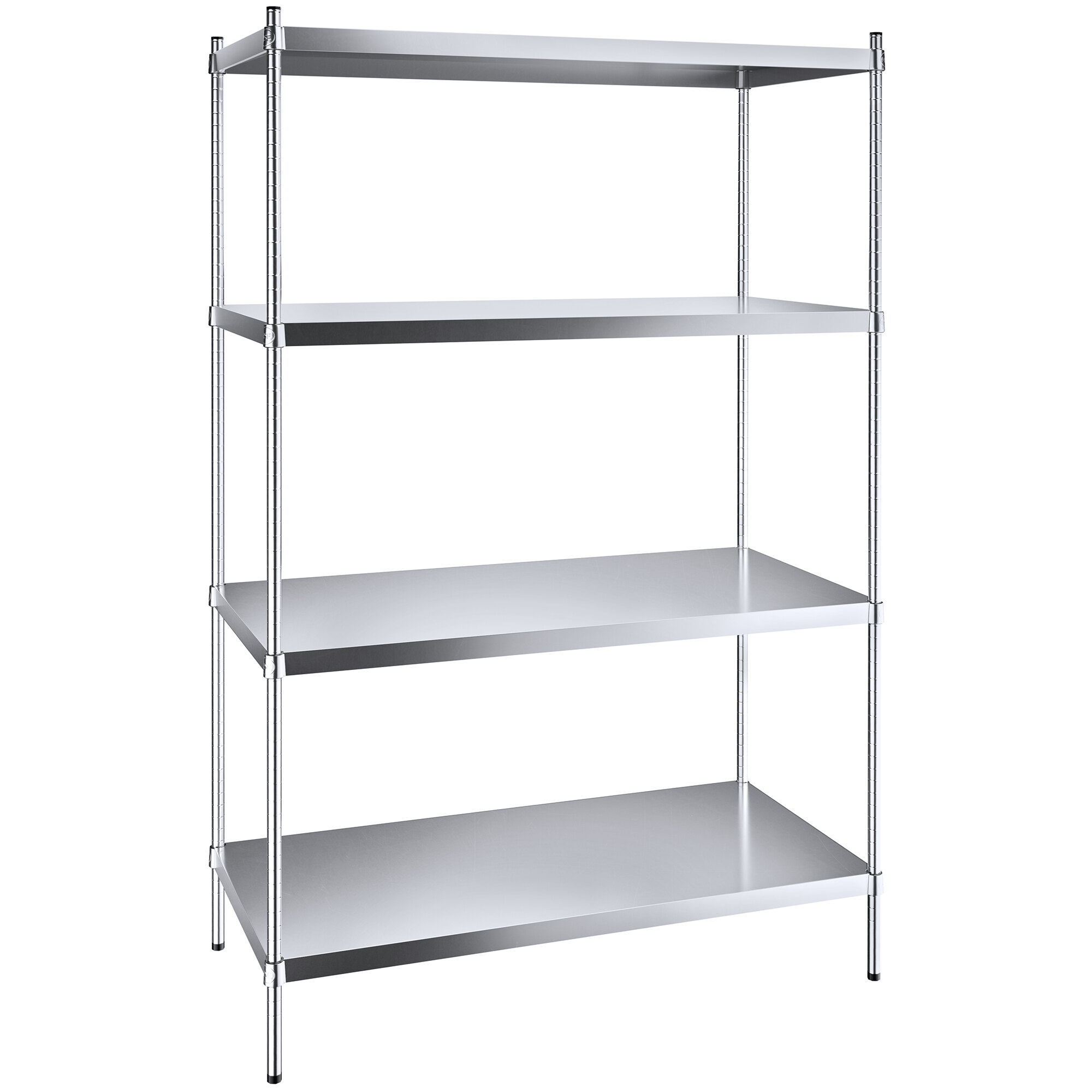 Regency 24" x 48" NSF Stainless Steel Solid 4Shelf Kit with 74" Posts