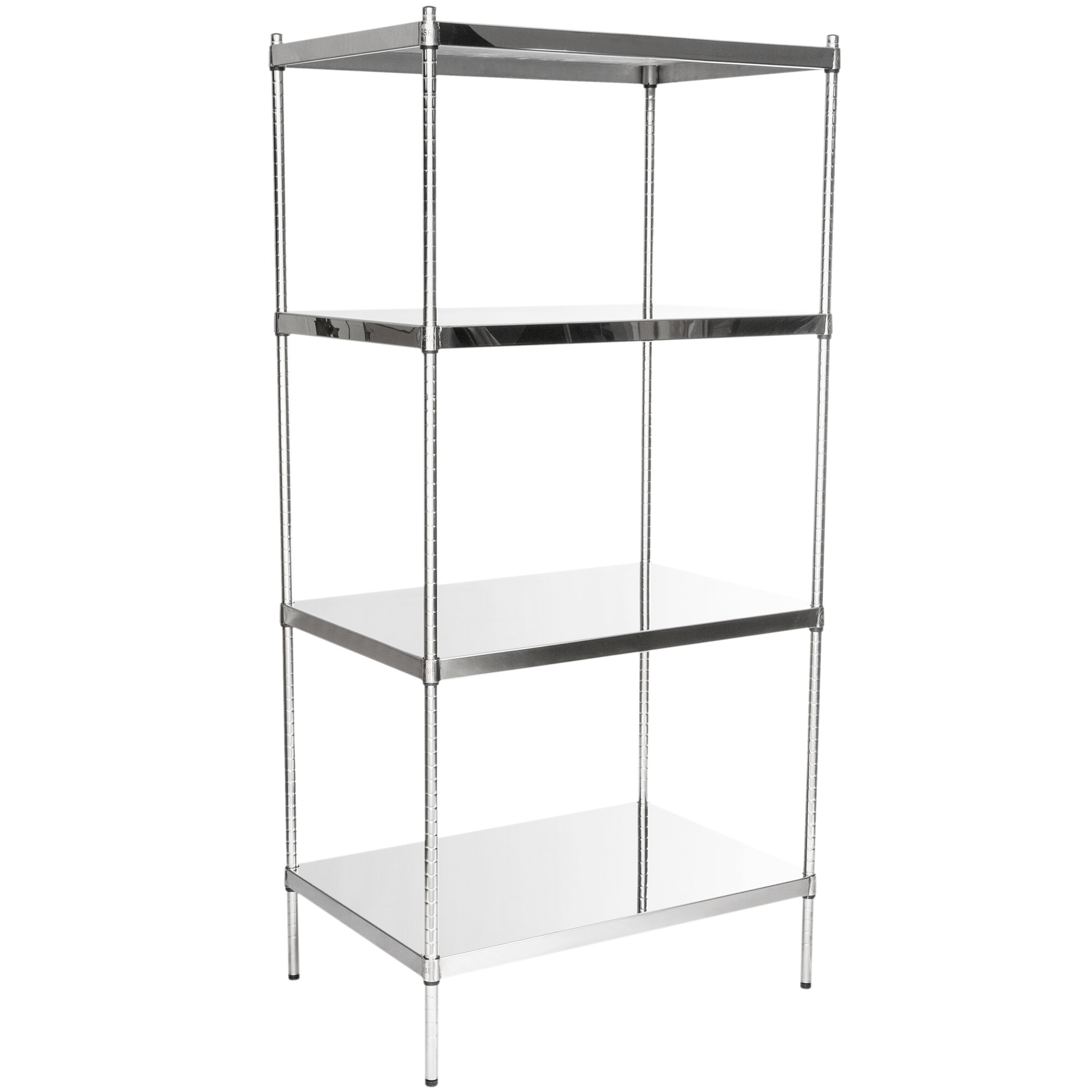 Regency 24" x 36" NSF Stainless Steel Solid 4Shelf Kit with 74" Posts