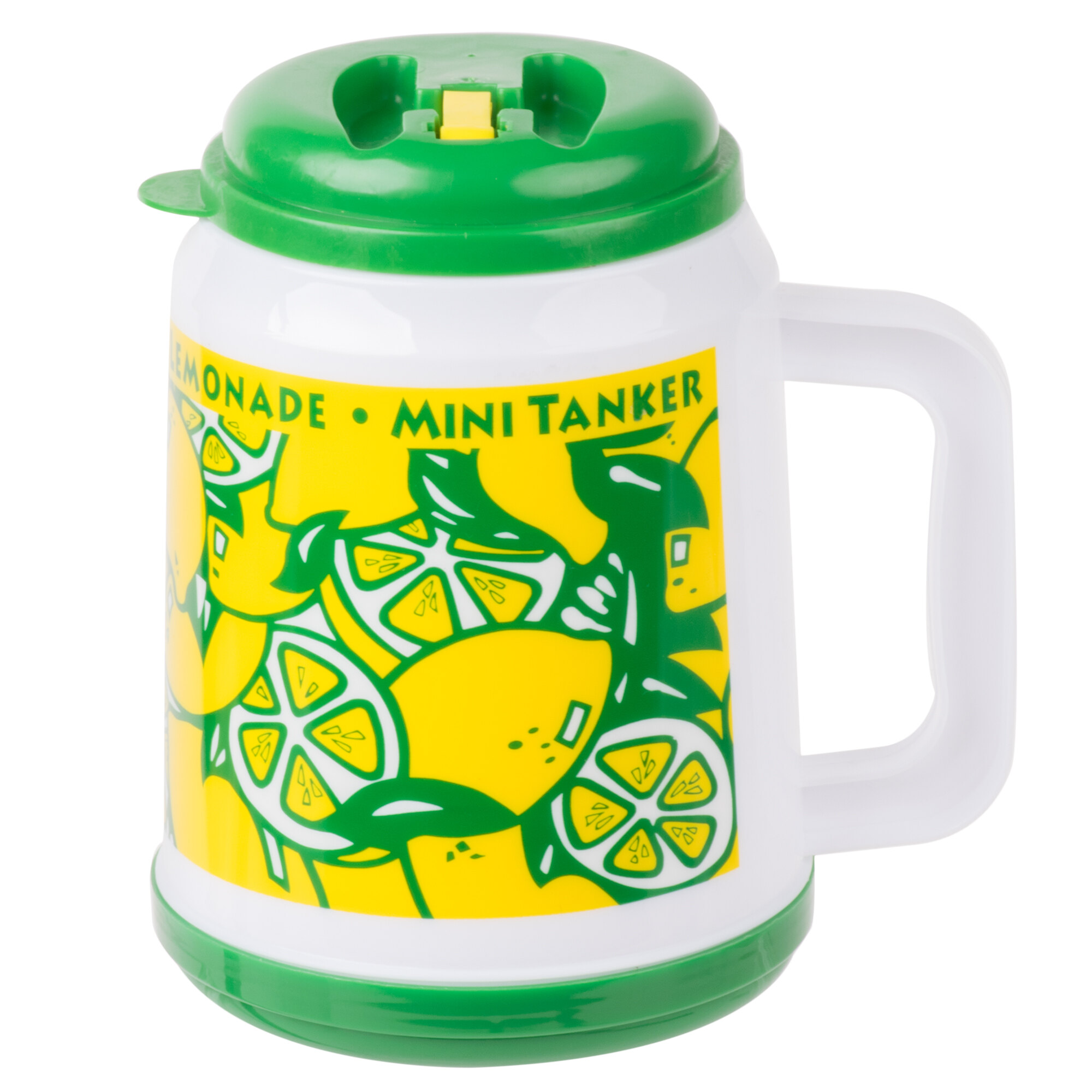 32 oz. "Mini Tanker" Plastic Lemonade Mug with Spout / Straw and Lid