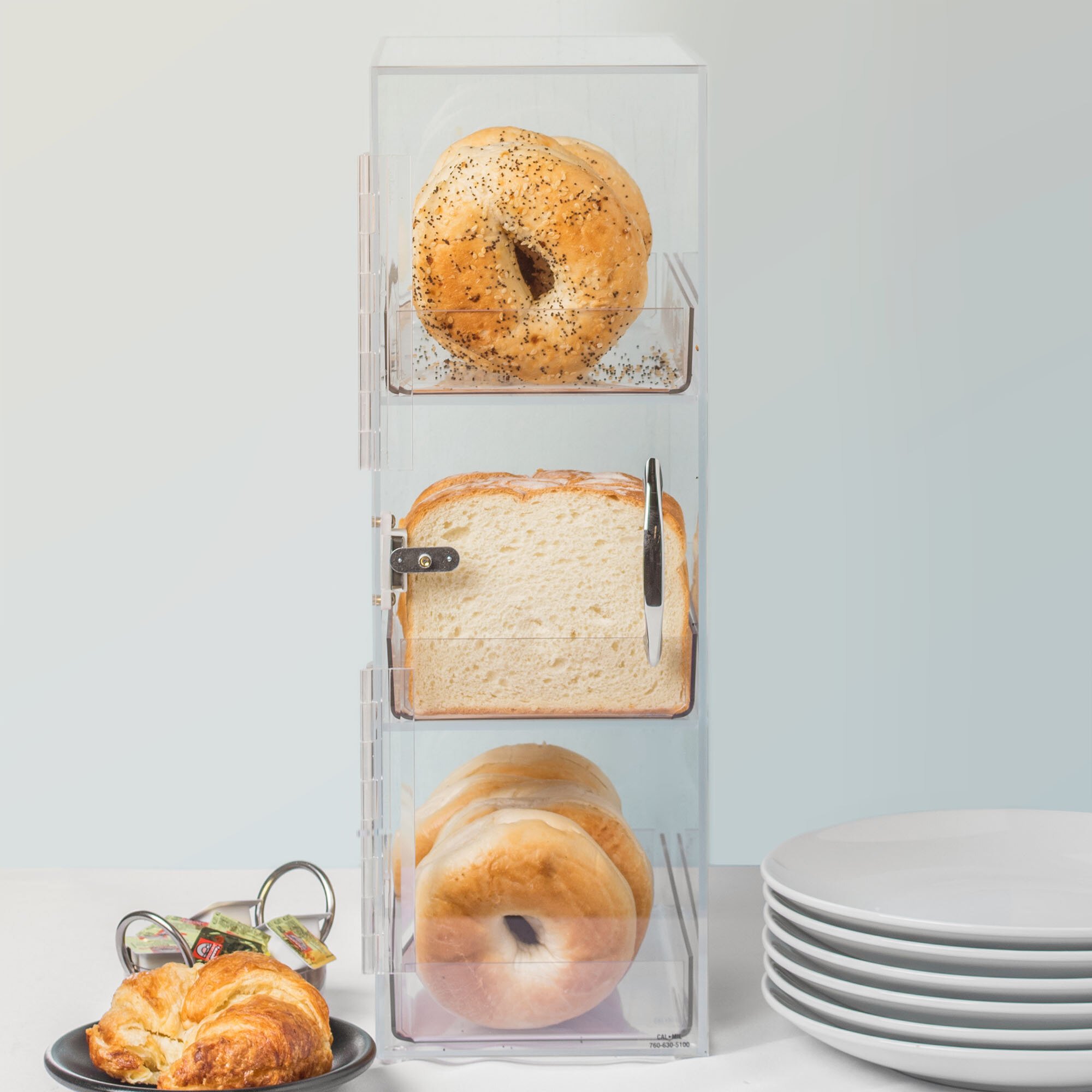 CalMil 120412 Three Section Clear Bread Box