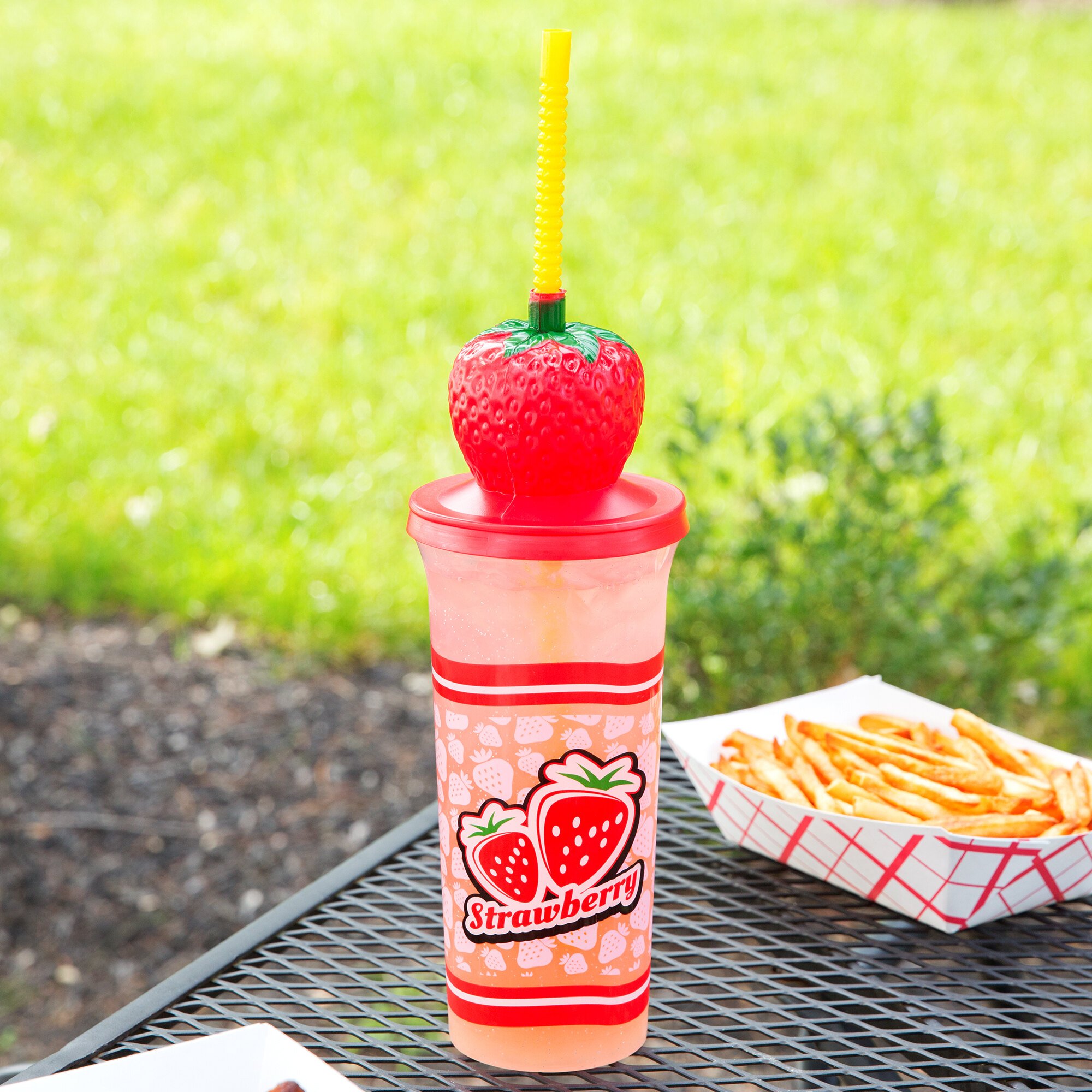 strawberry travel cups