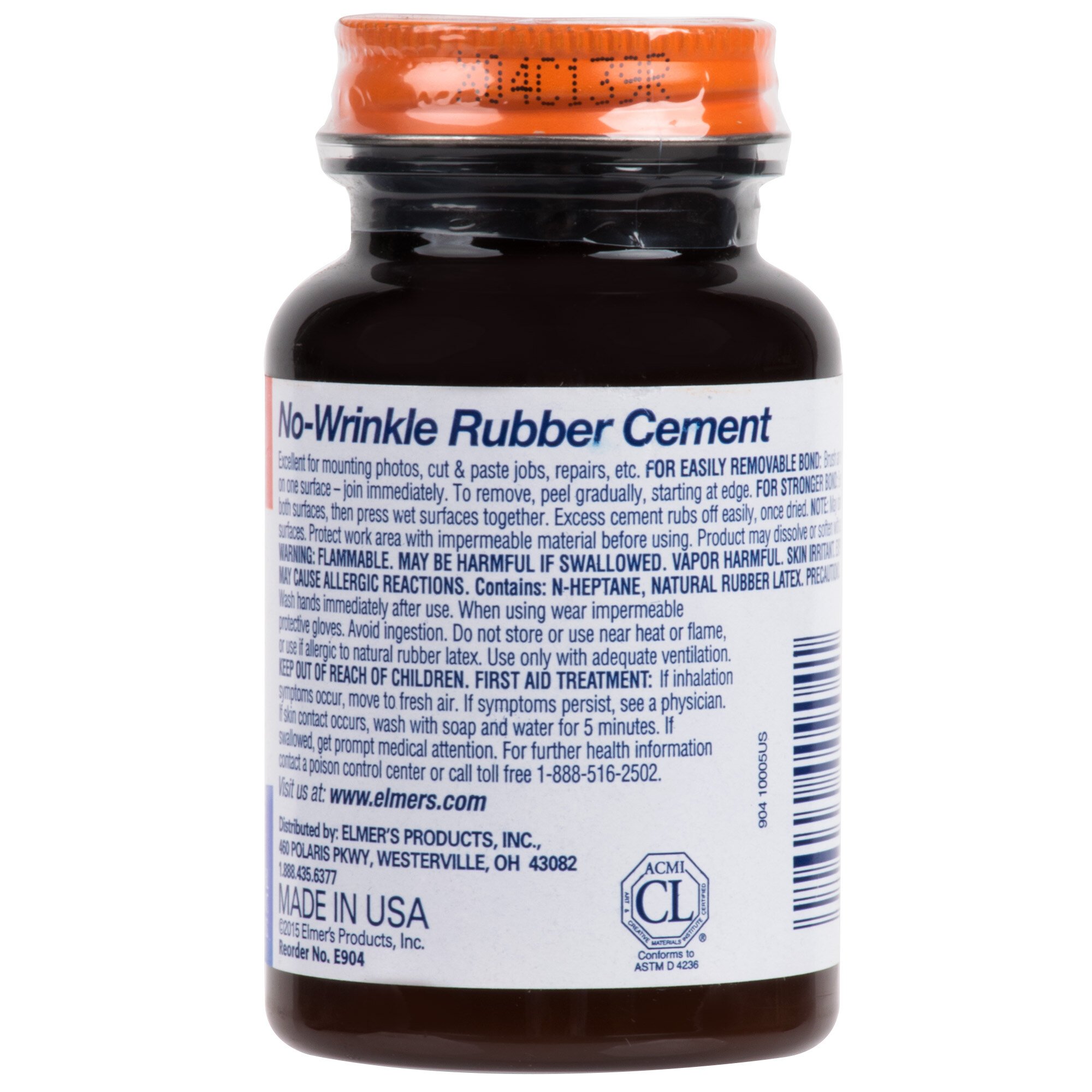 Elmer's E904 4 oz. NoWrinkle Rubber Cement
