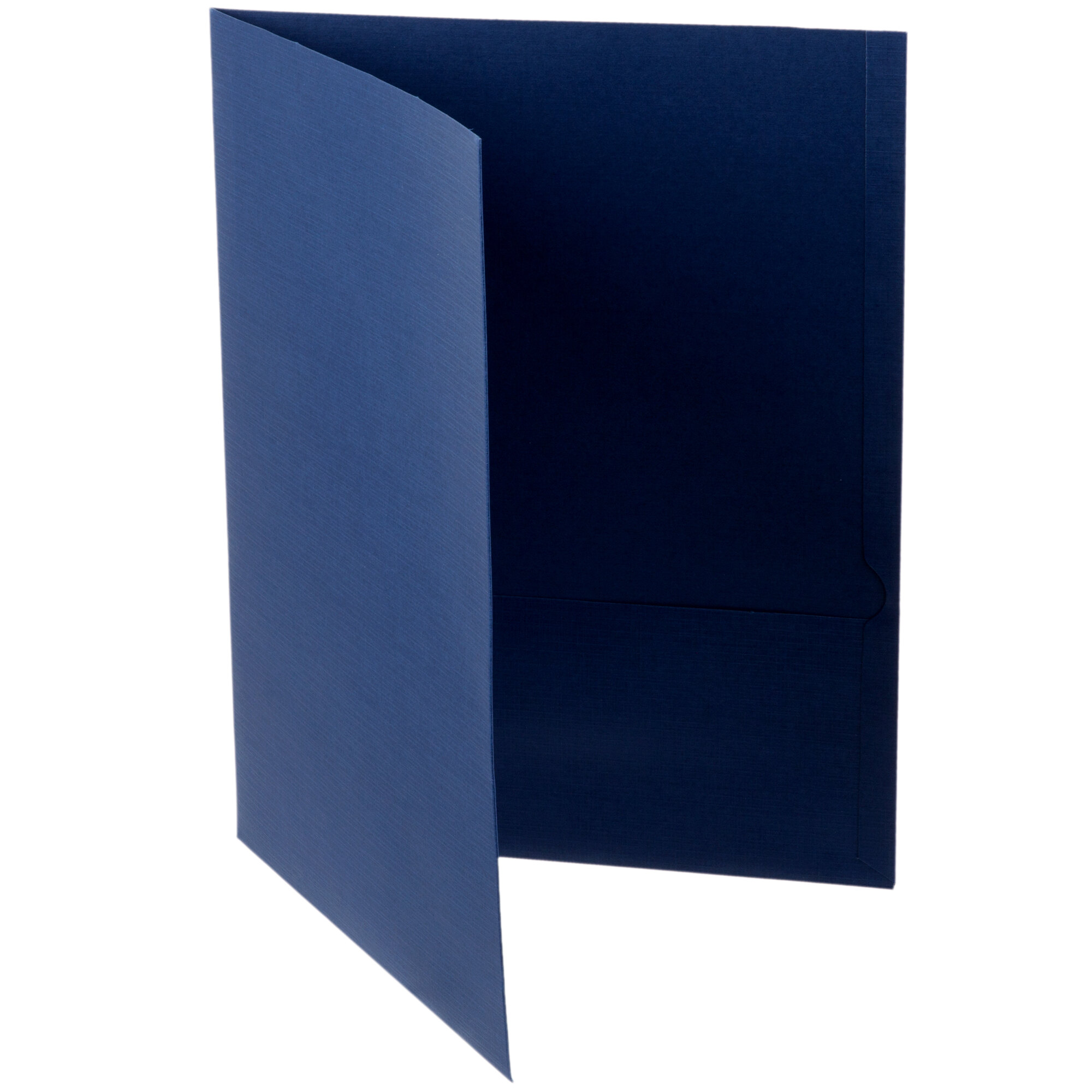 Oxford 53443EE Letter Size 2Pocket Linen Finish Paper Pocket Folder, Navy Blue 25/Box