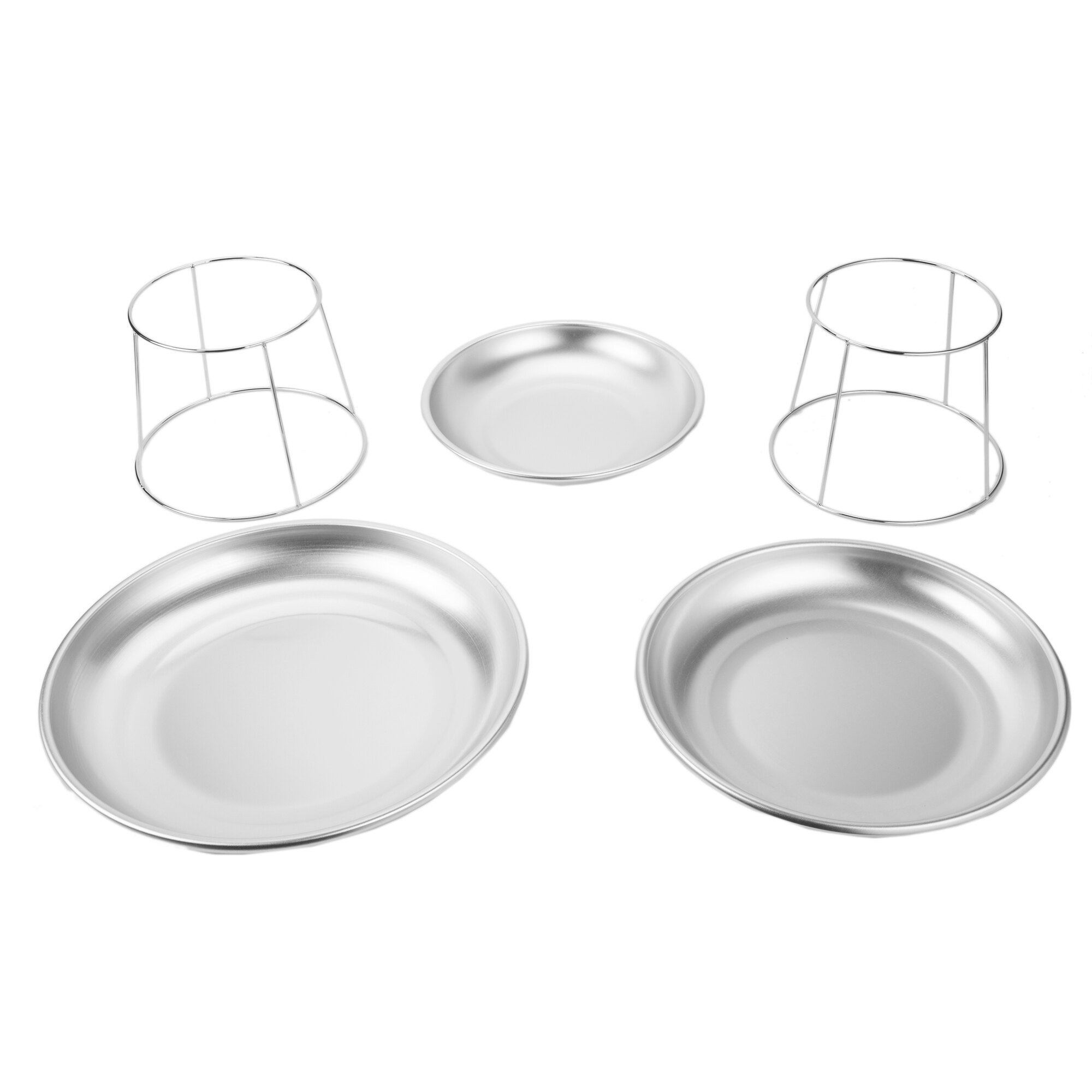 Choice 3Tier Seafood Tower Set with Small Aluminum Trays and Stand