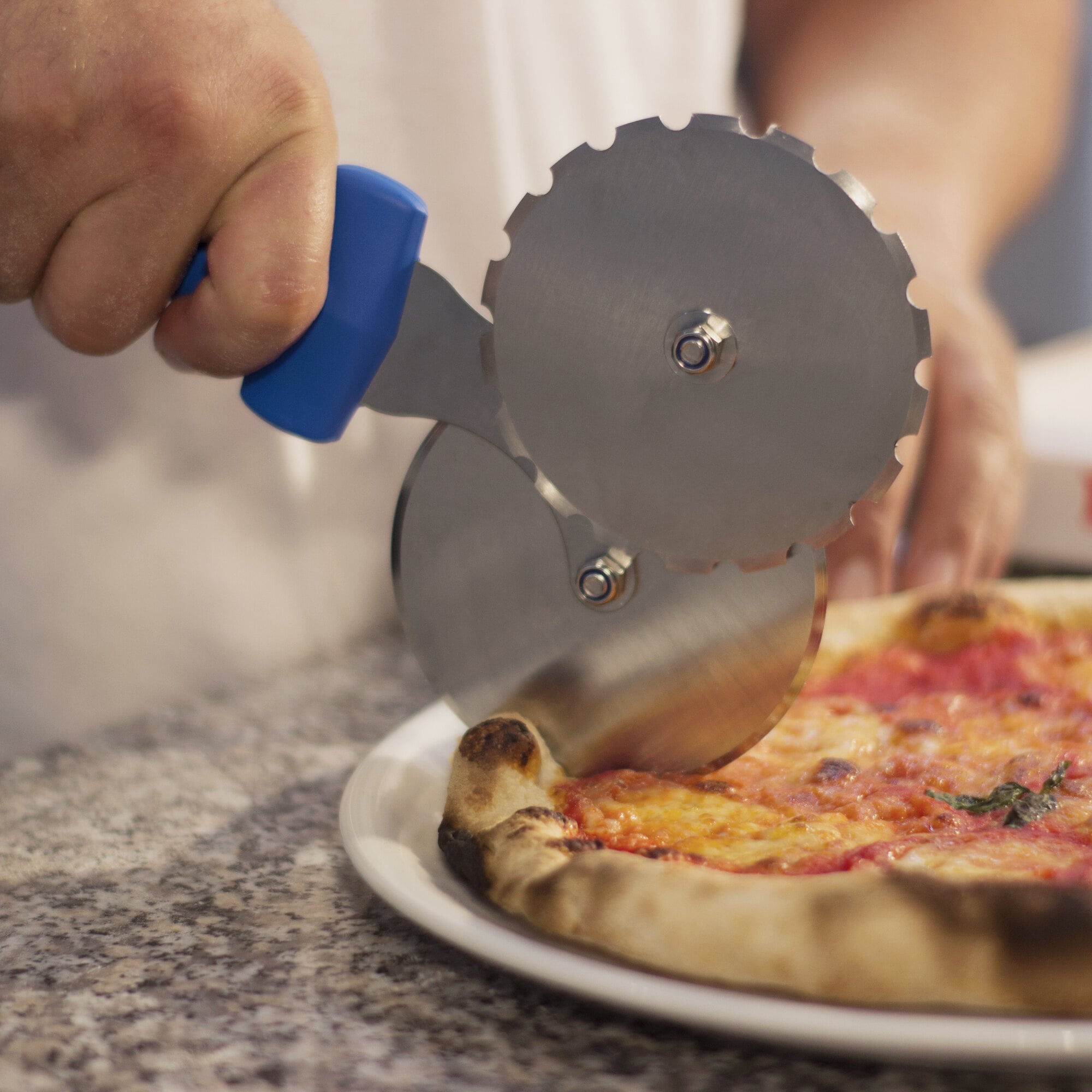 GI Metal ACROP4 4" Stainless Steel Double Wheel Pizza Cutter with