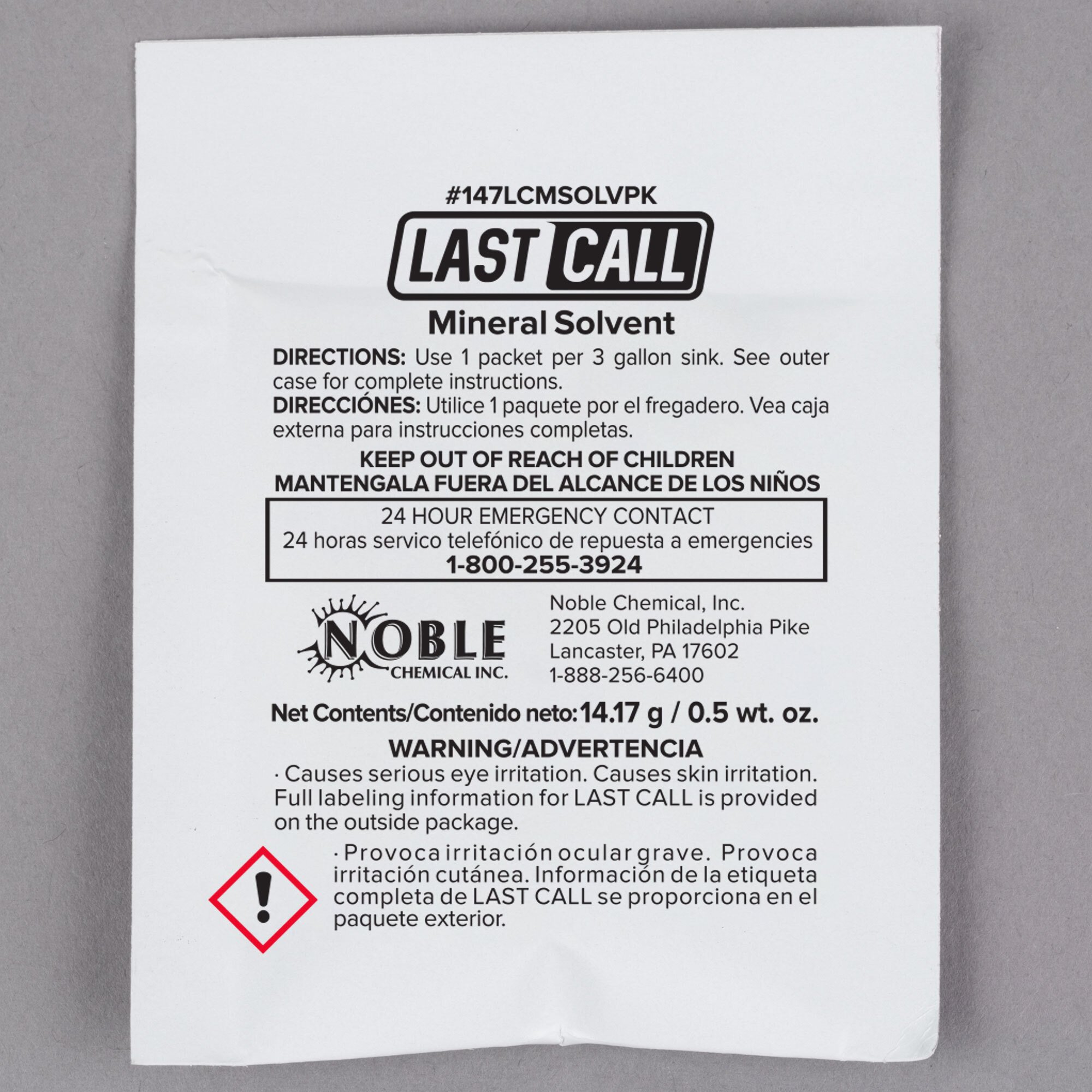 Noble Chemical 0.5 oz. Last Call Mineral Solvent Powdered Bar Glass