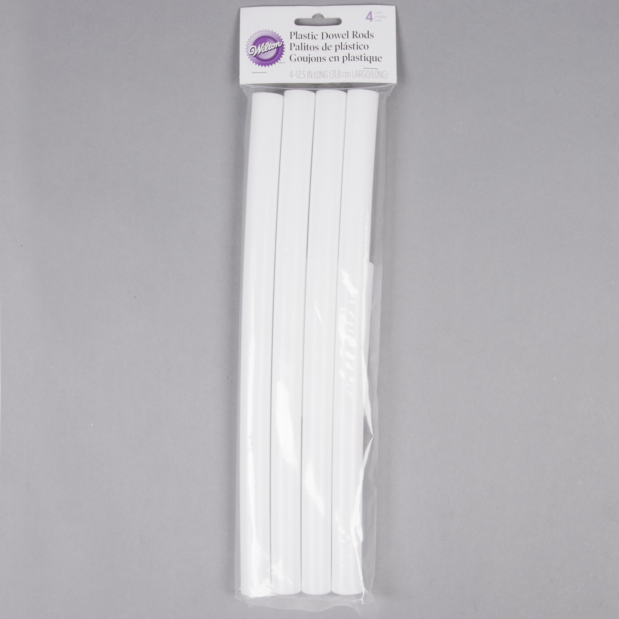 Wilton 399801 12.25" Plastic Cake Dowel Rods 4/Pack