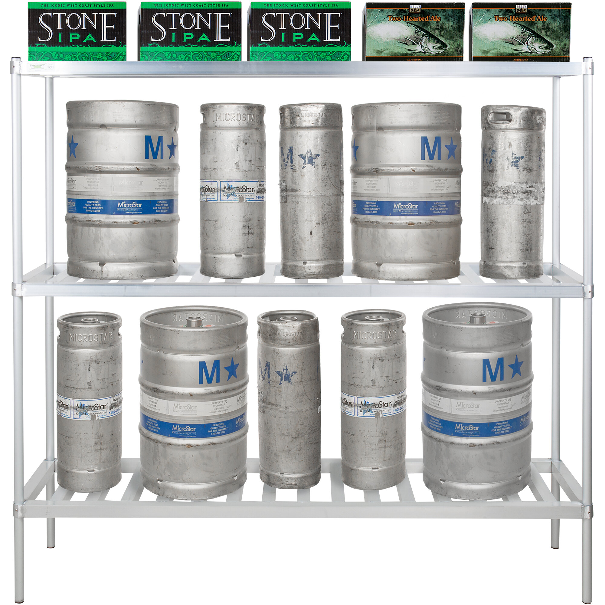 Regency 8 Keg Aluminum Keg Rack 20" x 80" x 76"