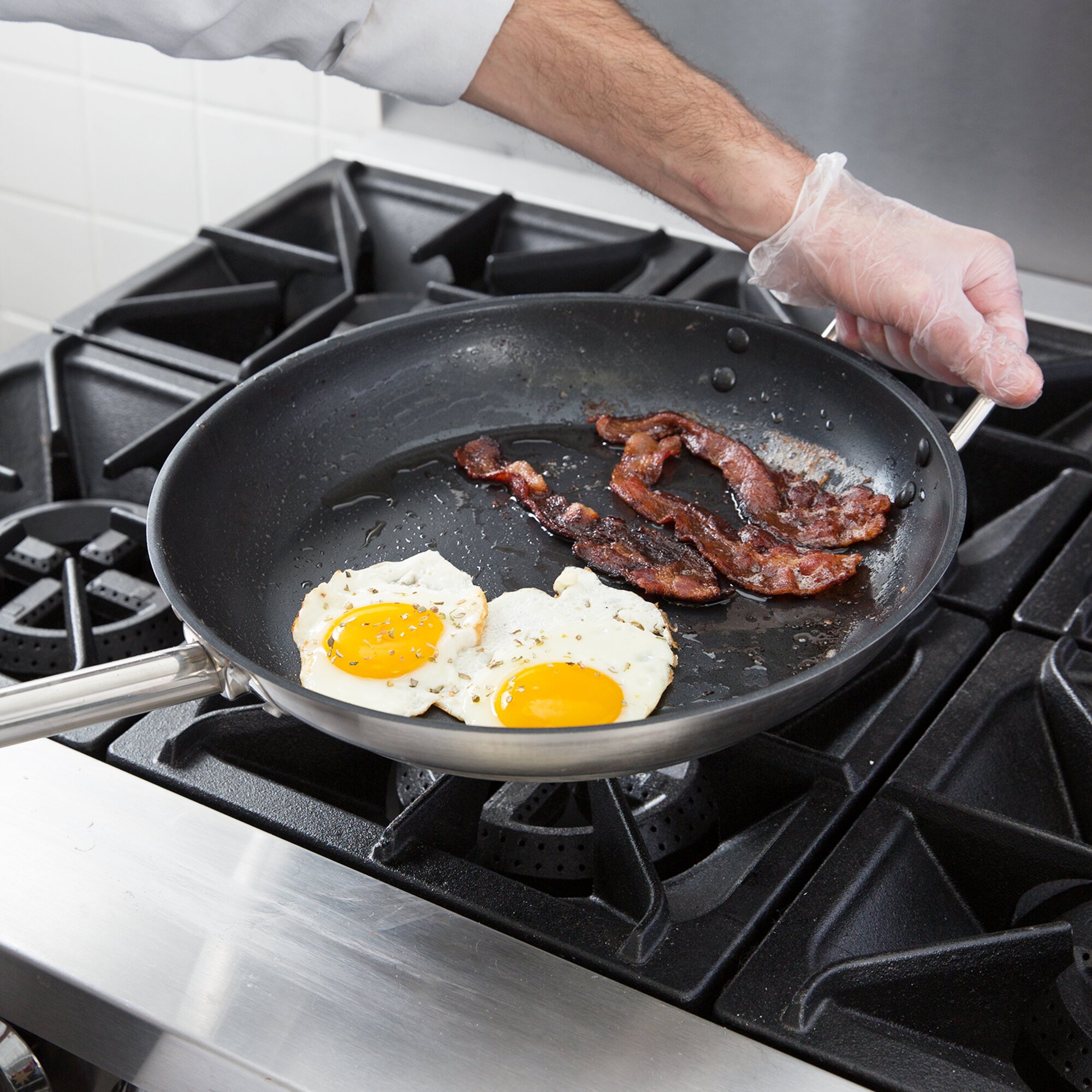 Vigor 12" Stainless Steel NonStick Fry Pan with AluminumClad Bottom