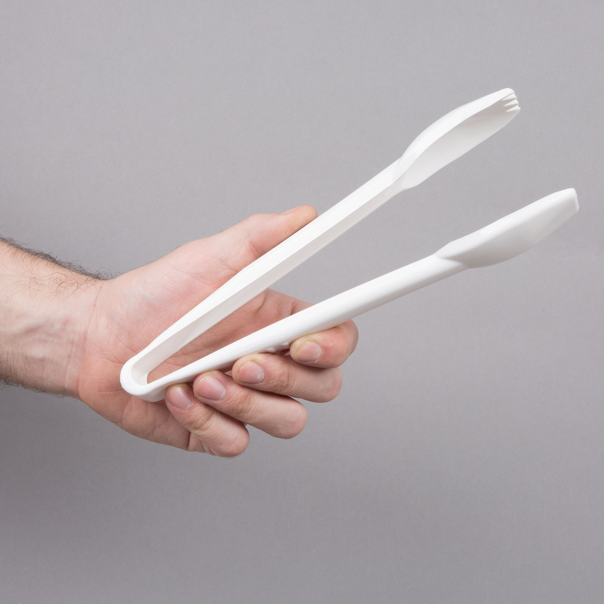 Carlisle 460902 Carly 9" White Plastic Salad Tongs