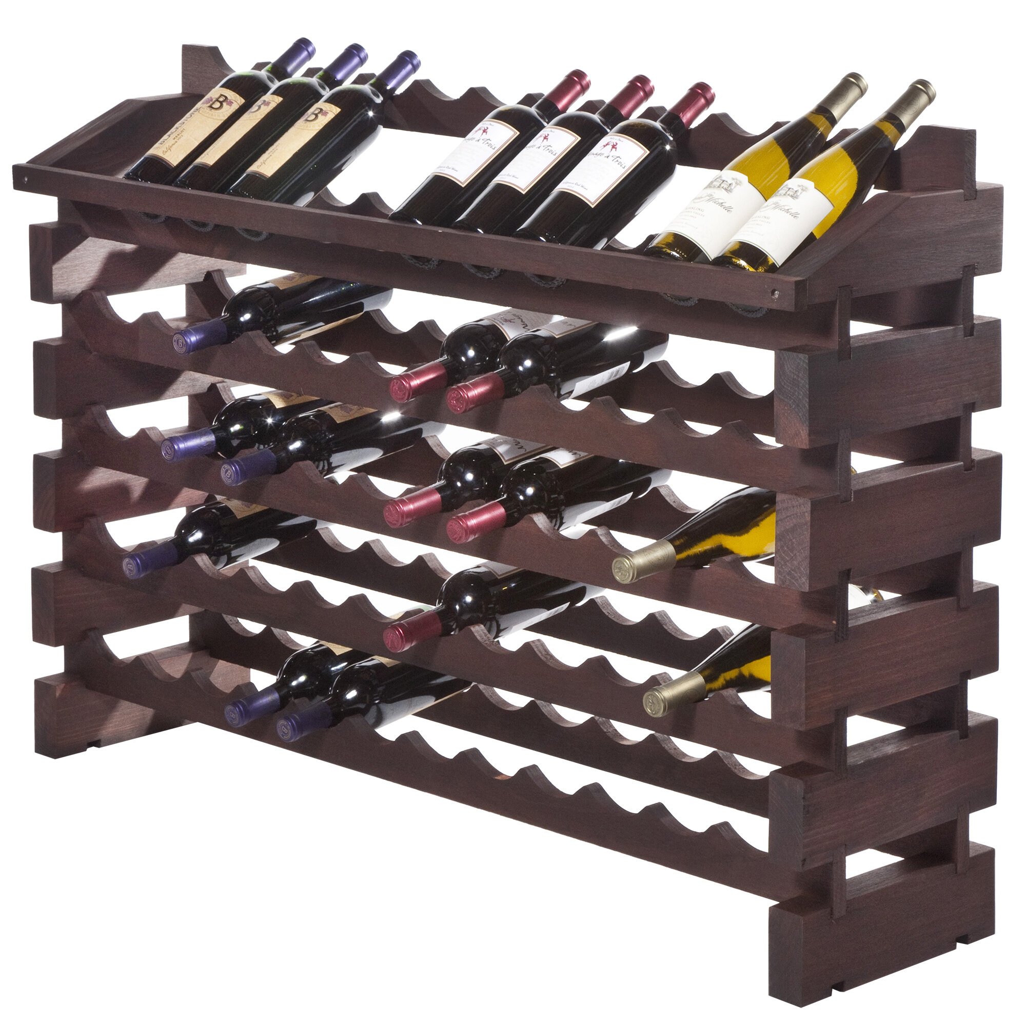 Franmara ED72S Modularack Pro 72 Bottle Stained Wooden Modular Wine