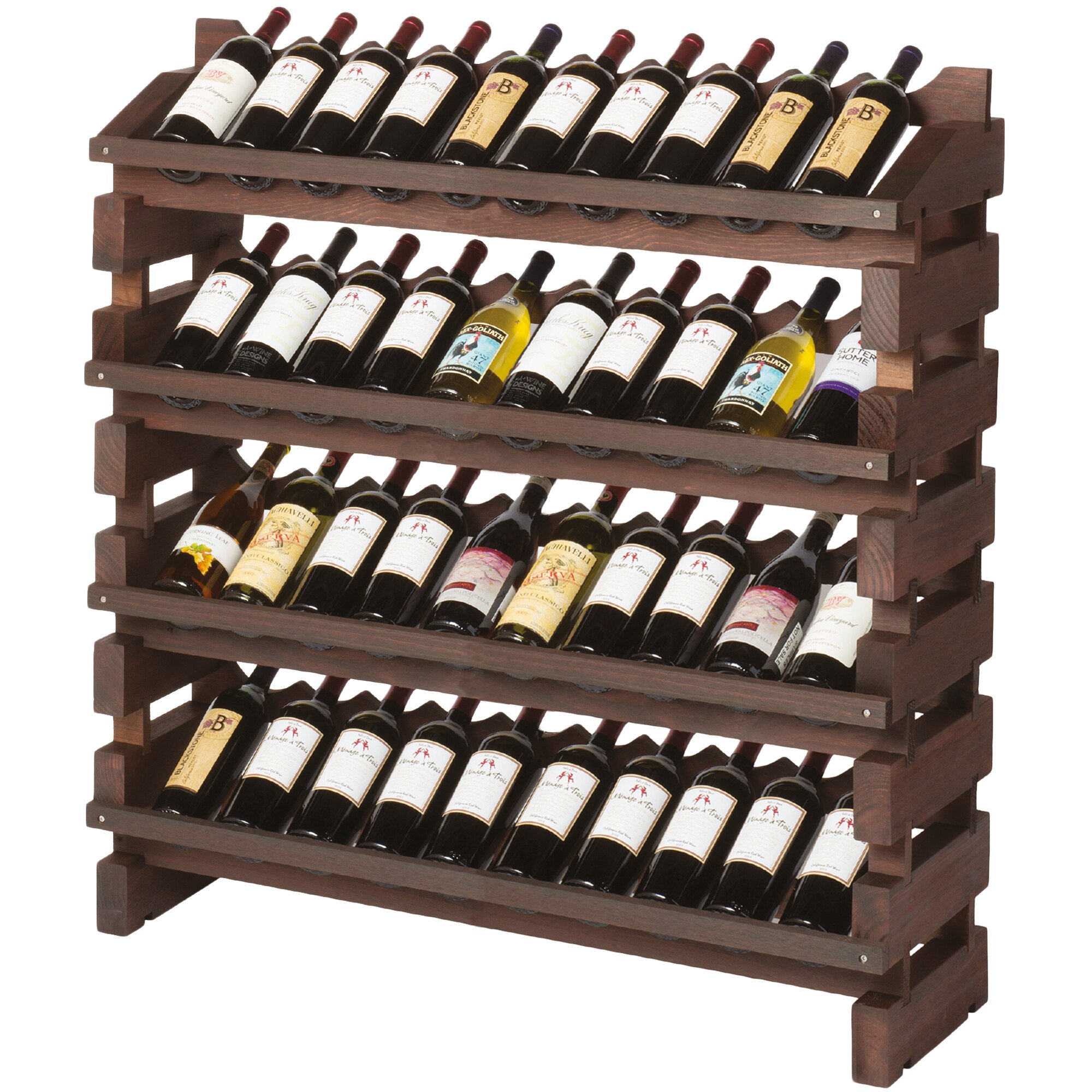 Franmara FD40-S Modularack Pro Full Display 40 Bottle Stained Wooden ...