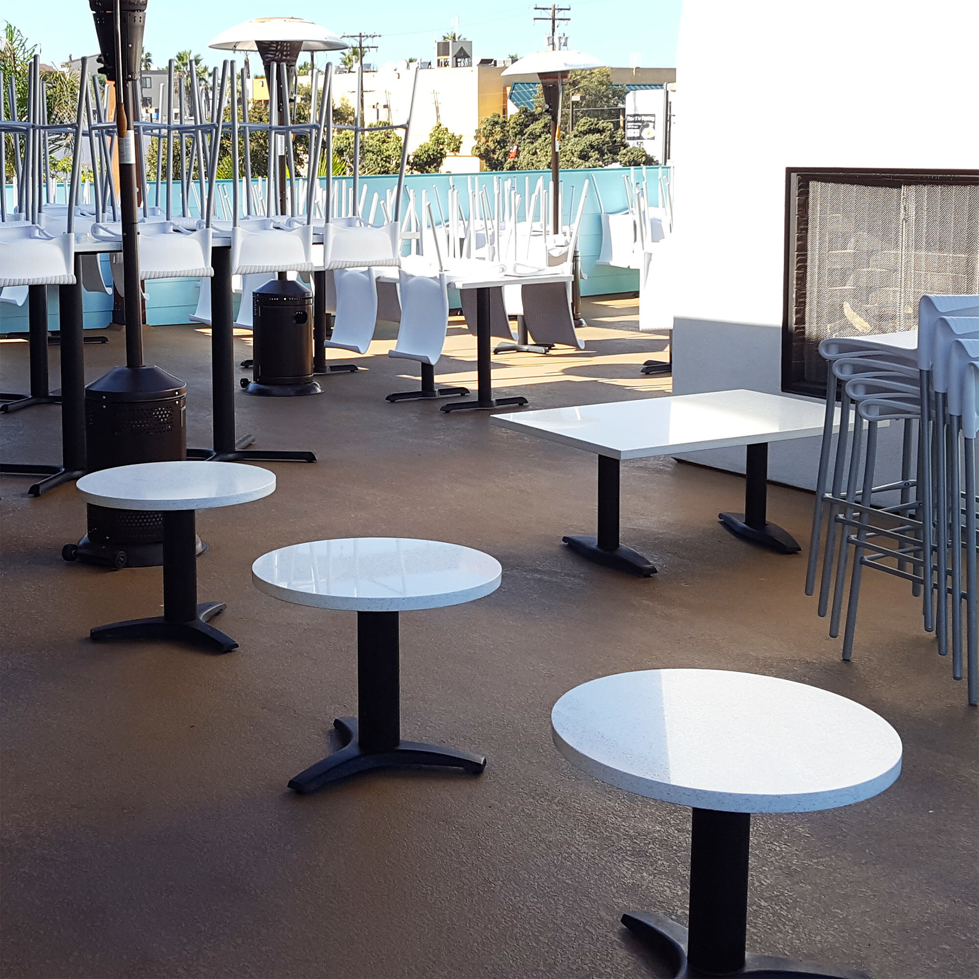 Art Marble Furniture Q403 54" Round Snow White Quartz Tabletop