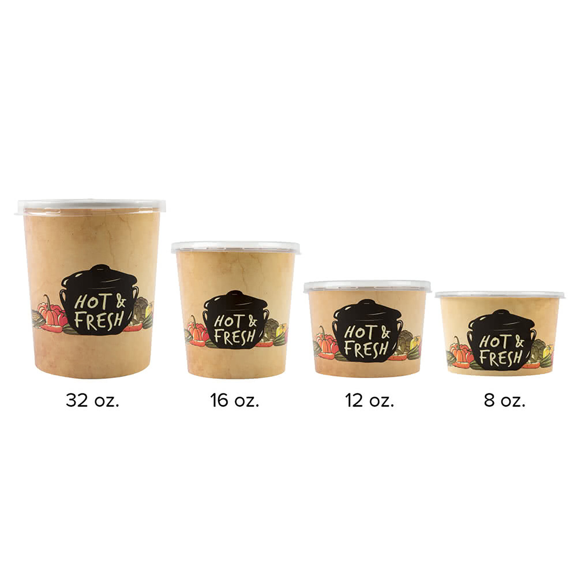 Choice 8 oz. Medley Double PolyCoated Paper Soup / Hot Food Cup with