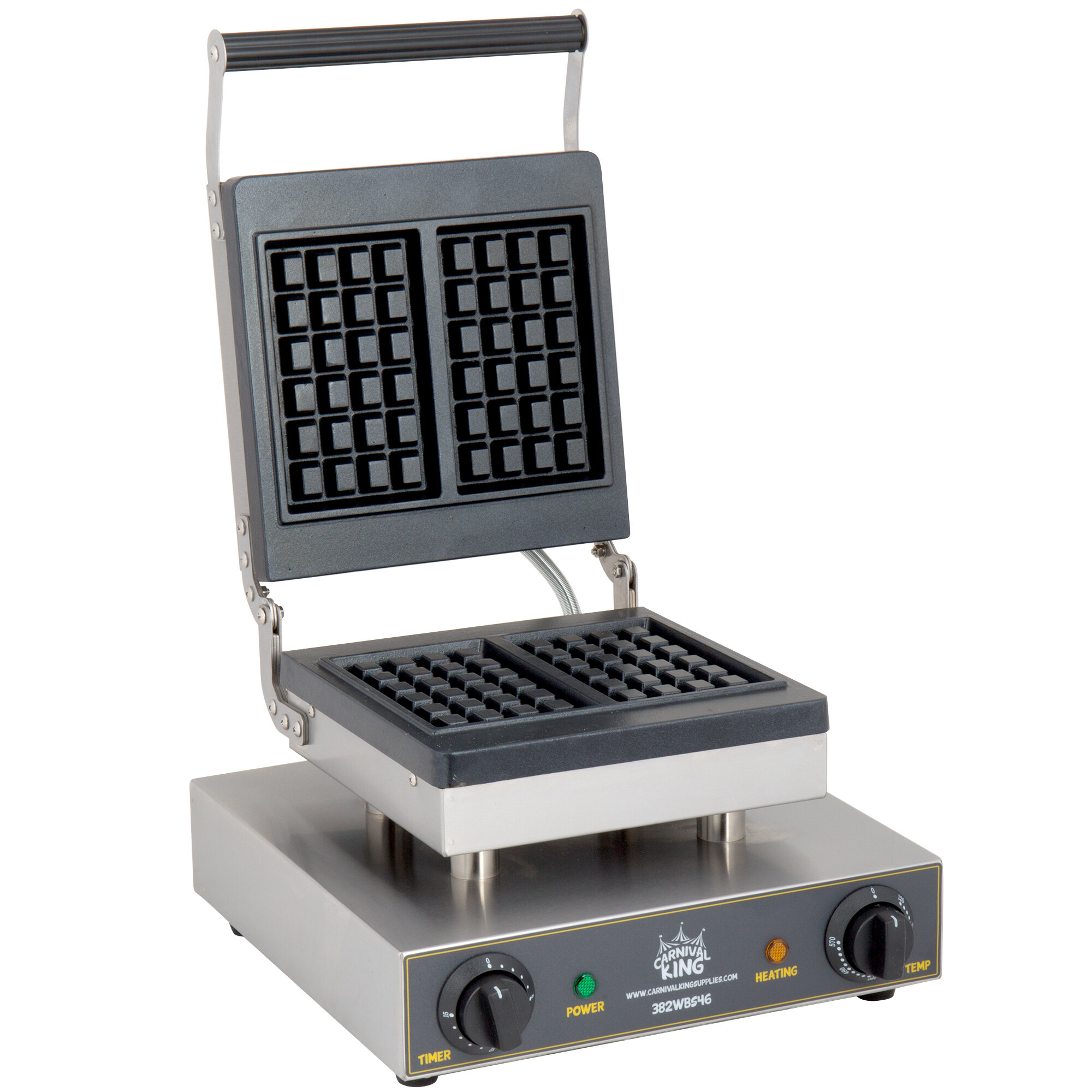 Carnival King WBS46 Brussels Style Waffle Maker with Timer 120V