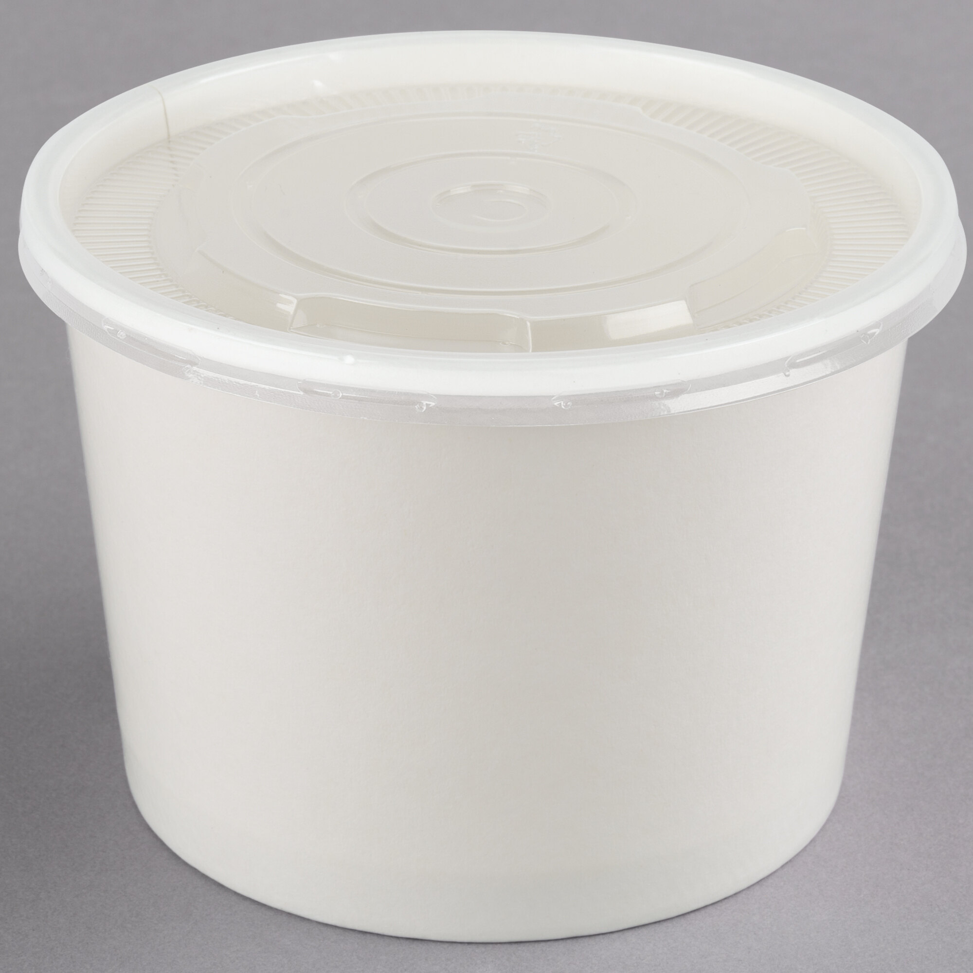 Choice 12 oz. White Double Poly-Coated Paper Food Cup with Vented