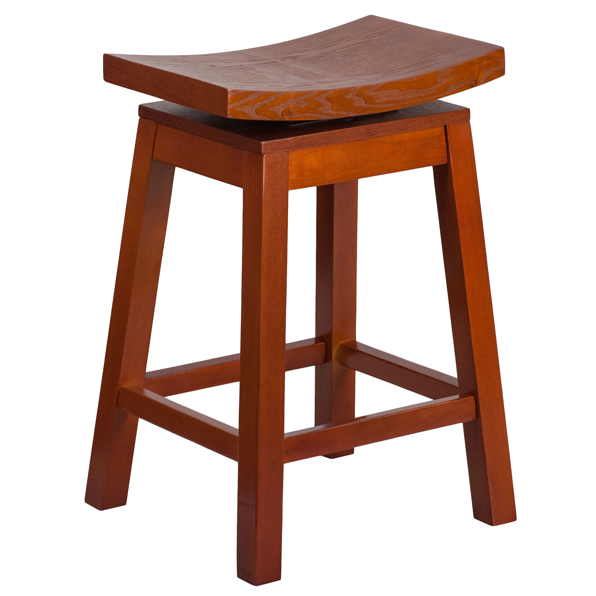 Flash Furniture TA-SADDLE-LC-2-GG Light Cherry Wood Counter Height