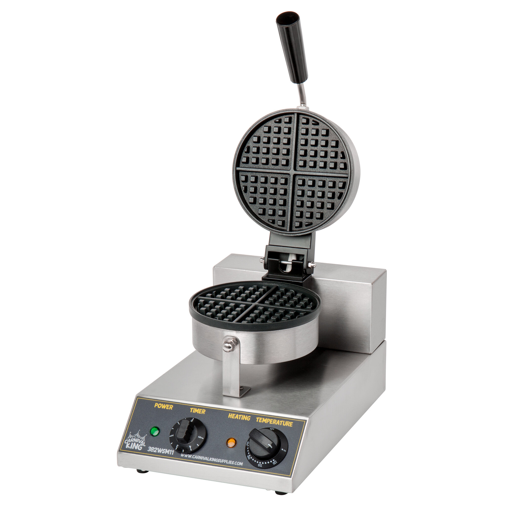 Carnival King WSM11 Non-Stick Single Waffle Maker with Timer - 120V