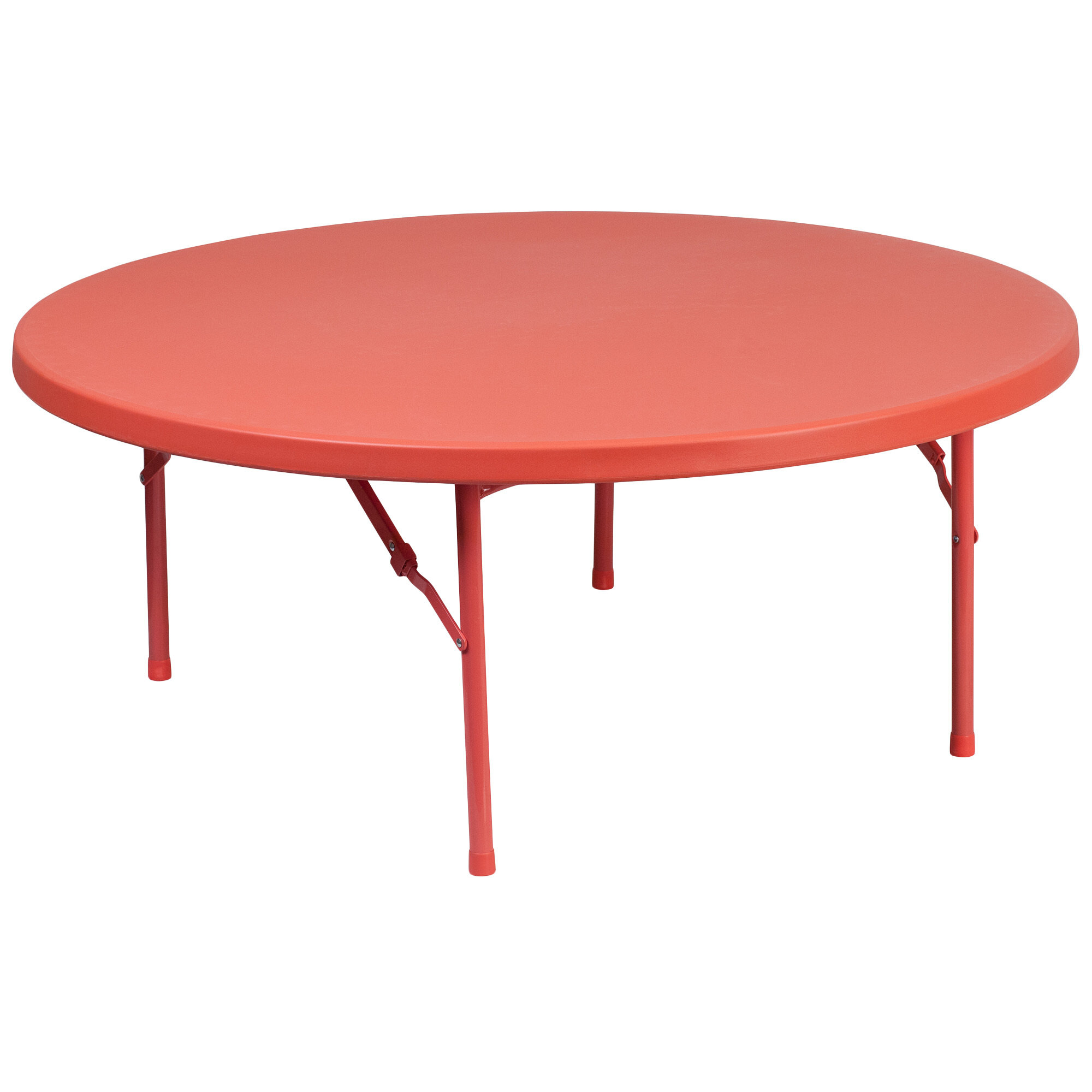 Flash Furniture RB48RKIDRDGG 48" Round Kids Red Plastic Folding Table
