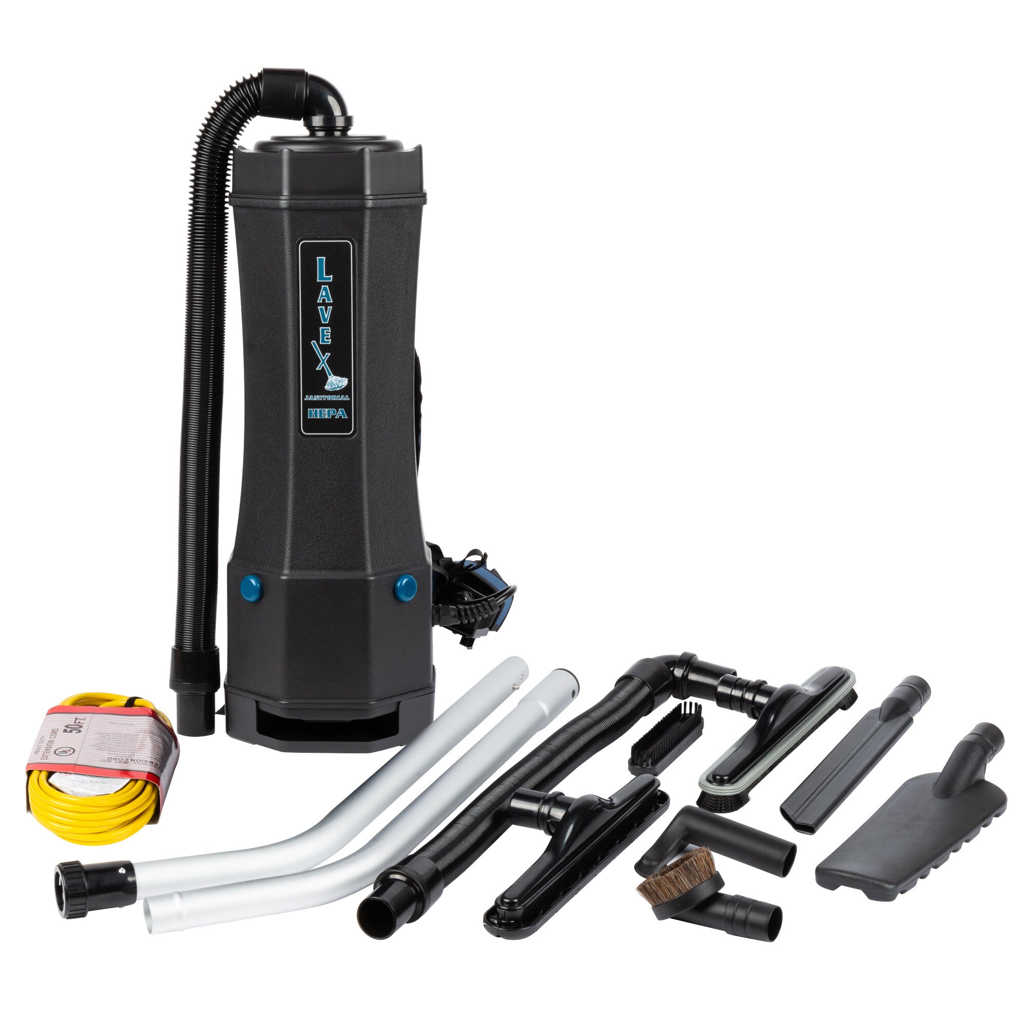Lavex Janitorial 10 Qt. Backpack Vacuum with HEPA Filtration and 8