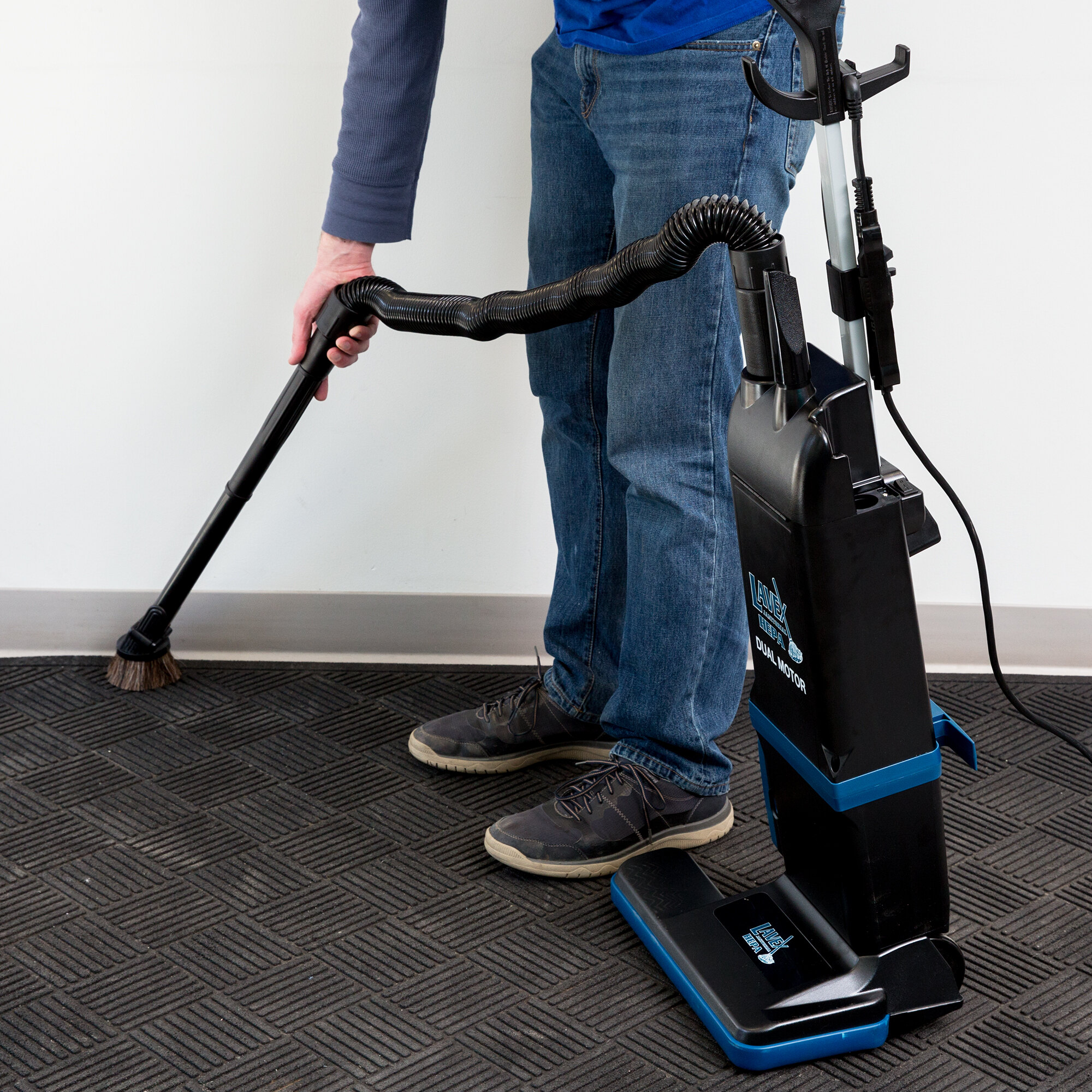 Lavex Janitorial 15" Dual Motor Upright Bagged Vacuum Cleaner with HEPA