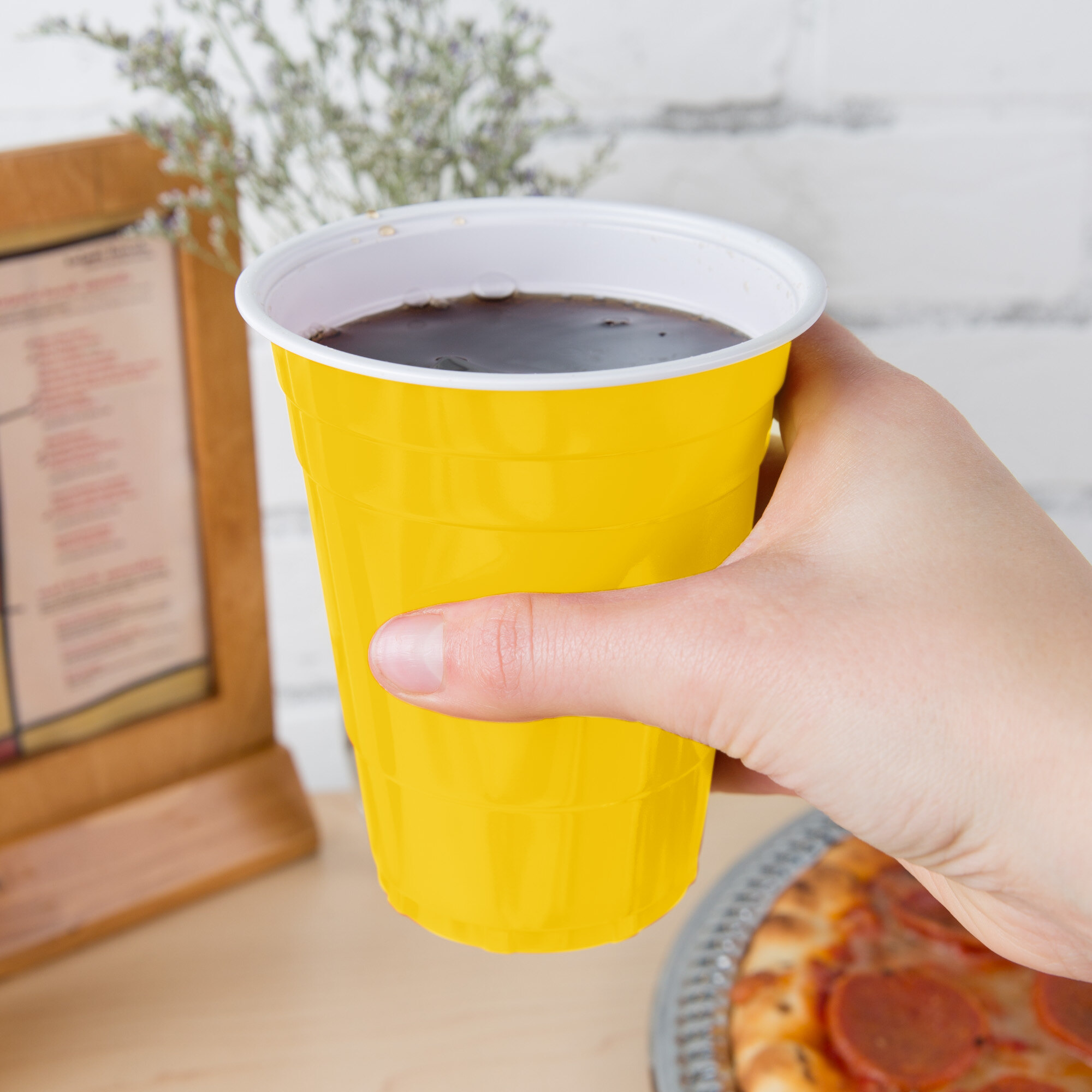 Choice 16 oz. Yellow Plastic Cup 50/Pack