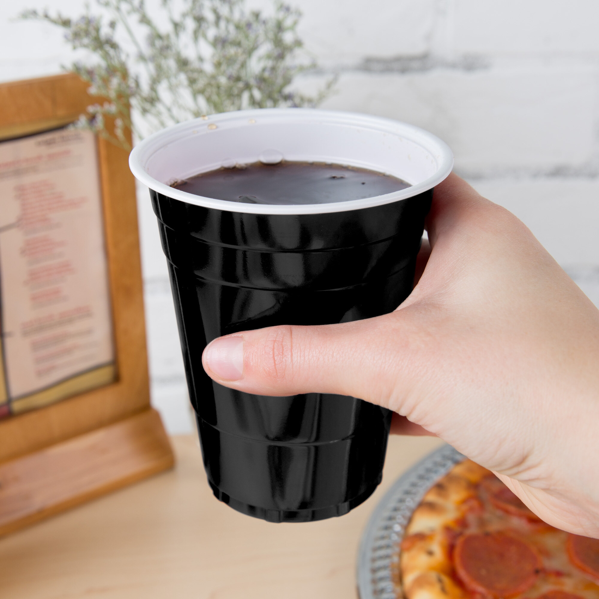 Choice 16 oz. Black Plastic Cup 50/Pack