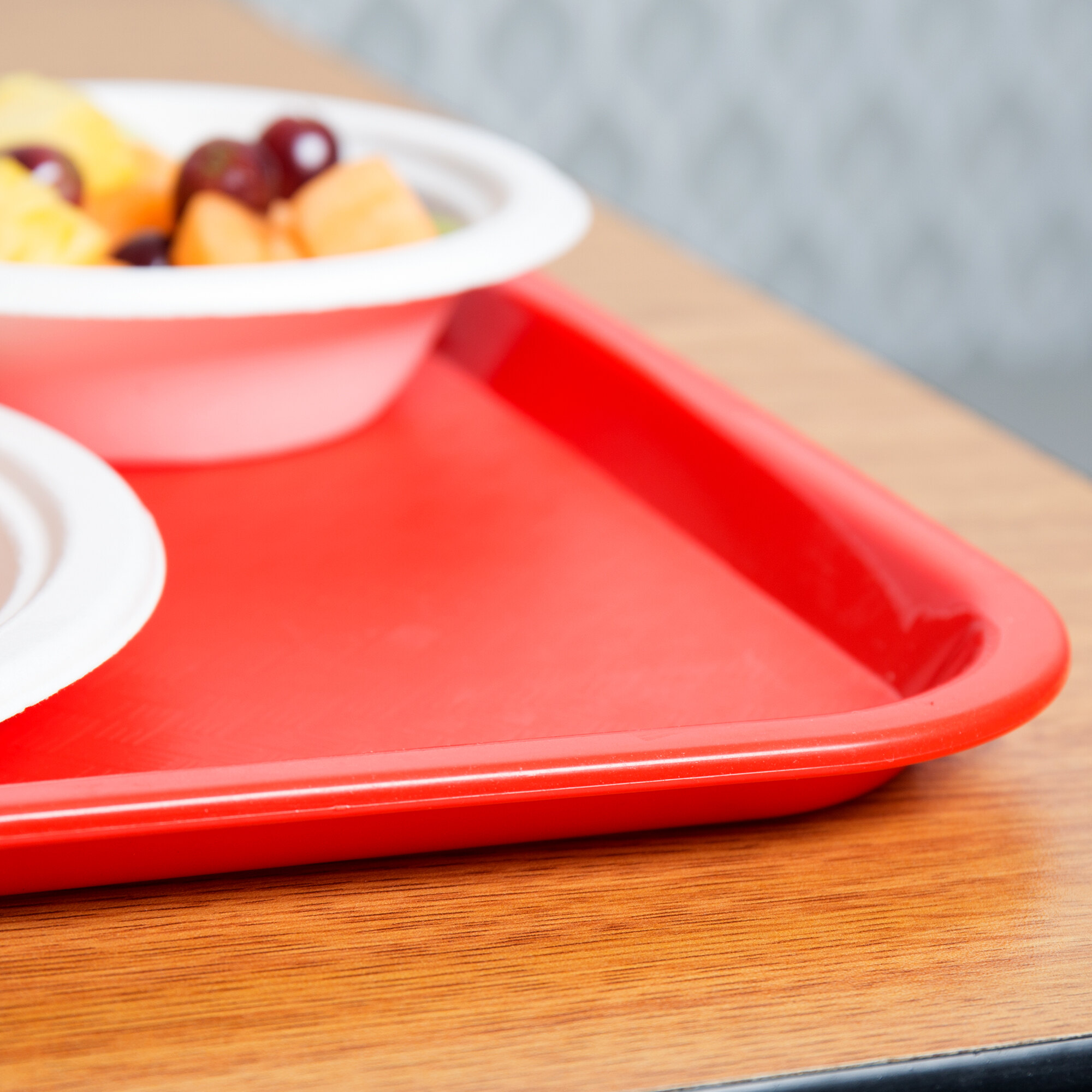 Choice 12" x 16" Red Plastic Fast Food Tray 12/Pack