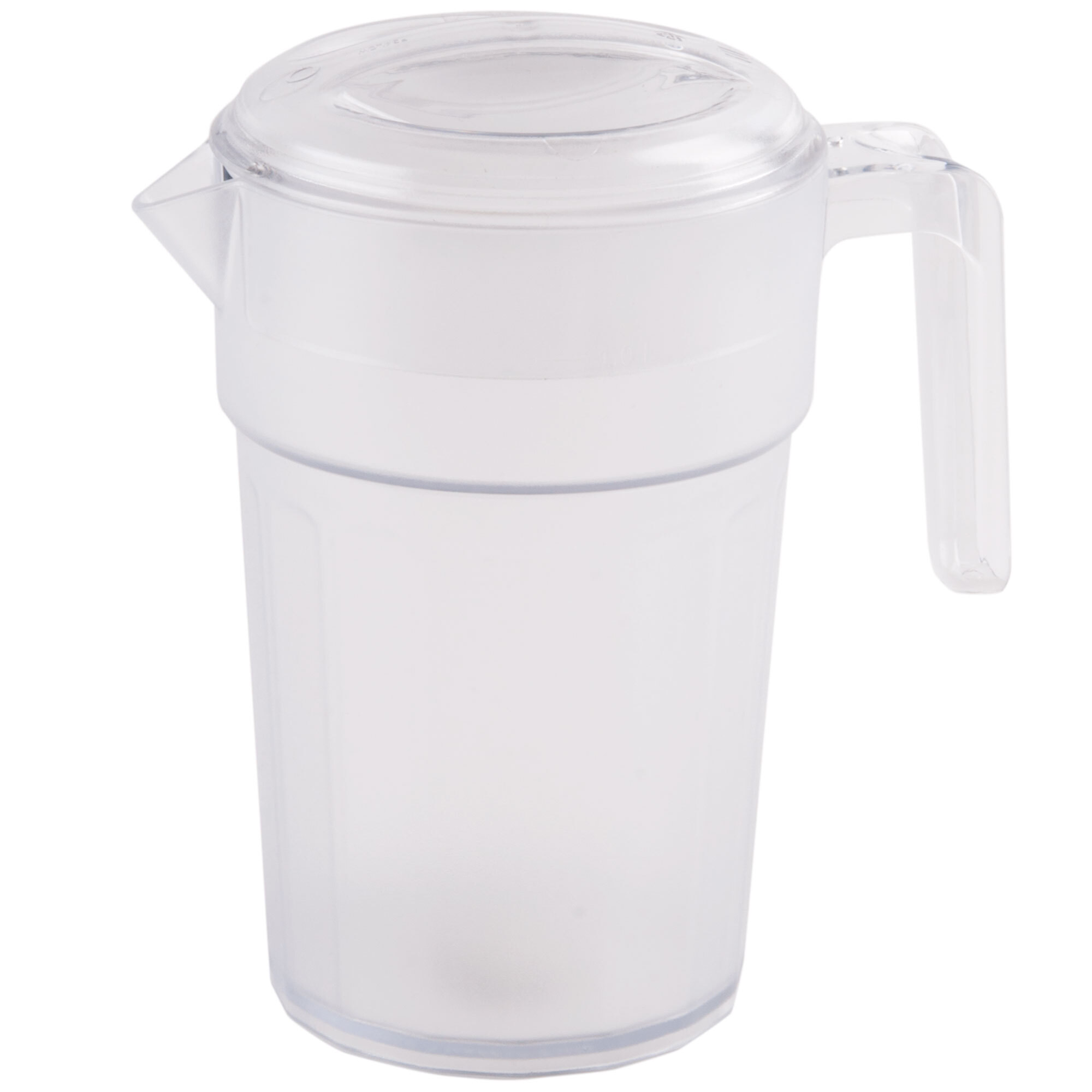 Cambro PC34CW Camwear 1 Liter Self-Service Stackable Pitcher with Lid