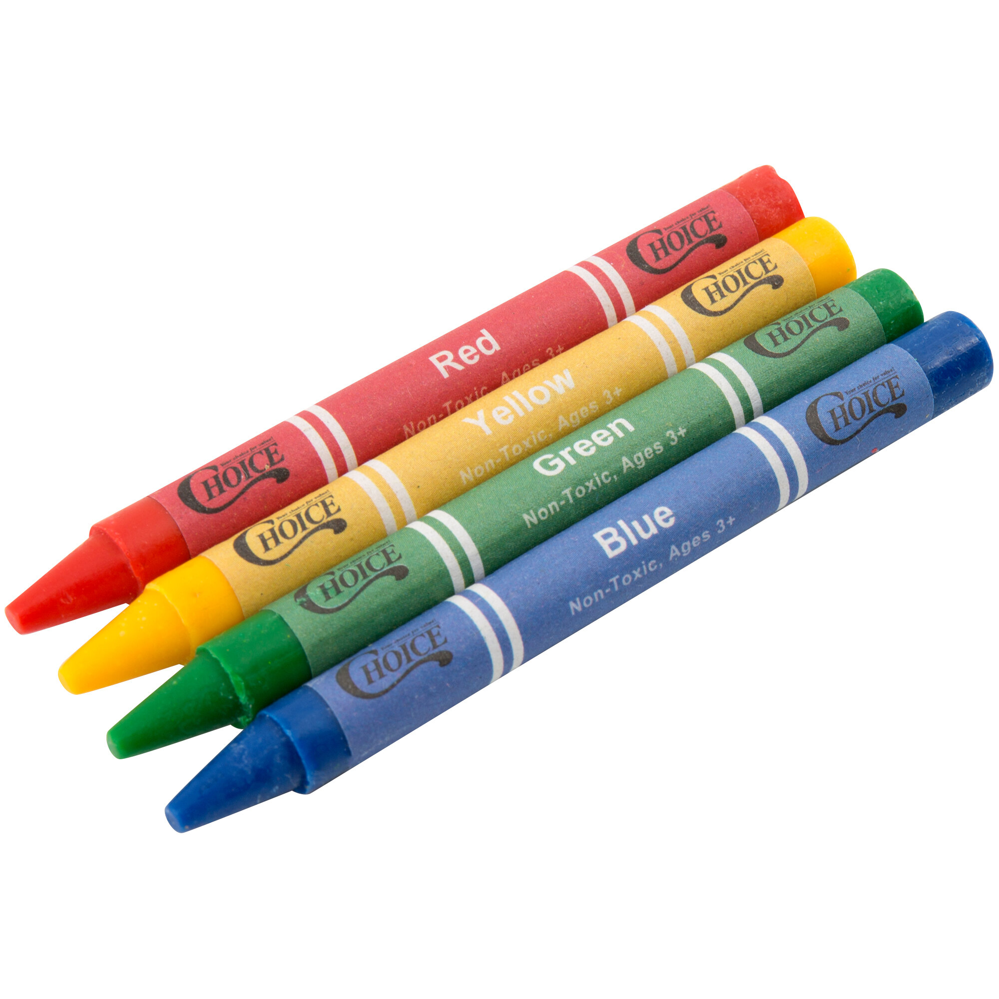 Choice 4 Pack Kids' Restaurant Crayons in Cello Wrap - 500/Case