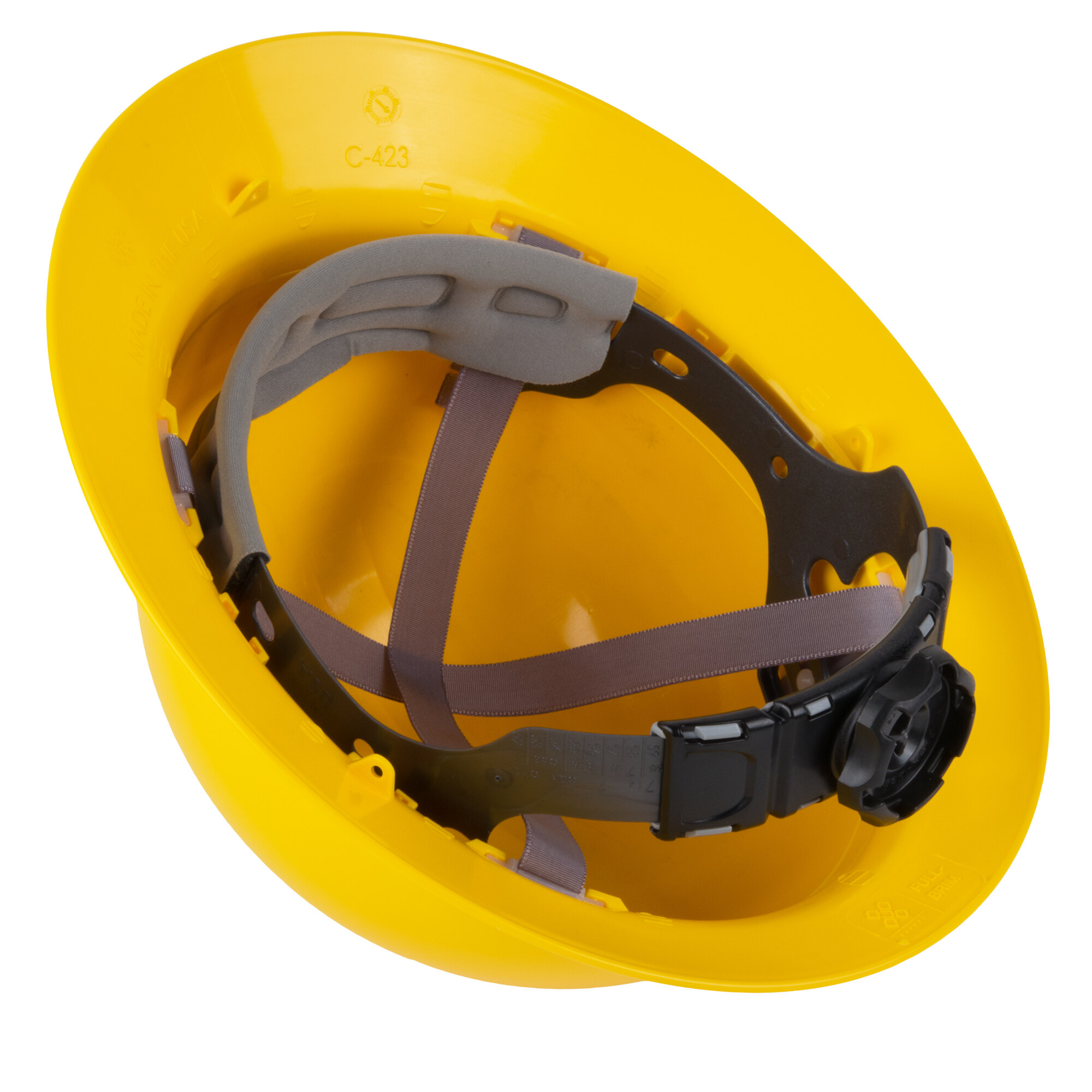 Duo Safety Yellow FullBrim Style Hard Hat with 4Point Ratchet Suspension