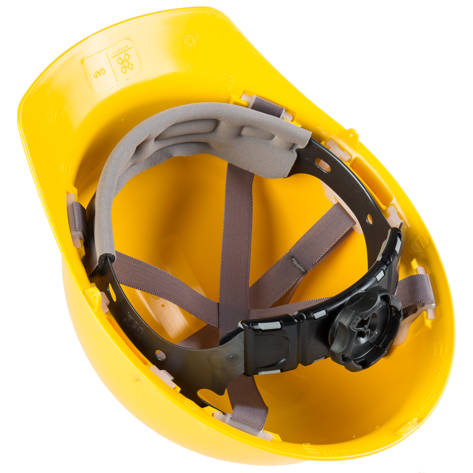 Duo Safety Yellow Cap Style Hard Hat with 6Point Ratchet Suspension