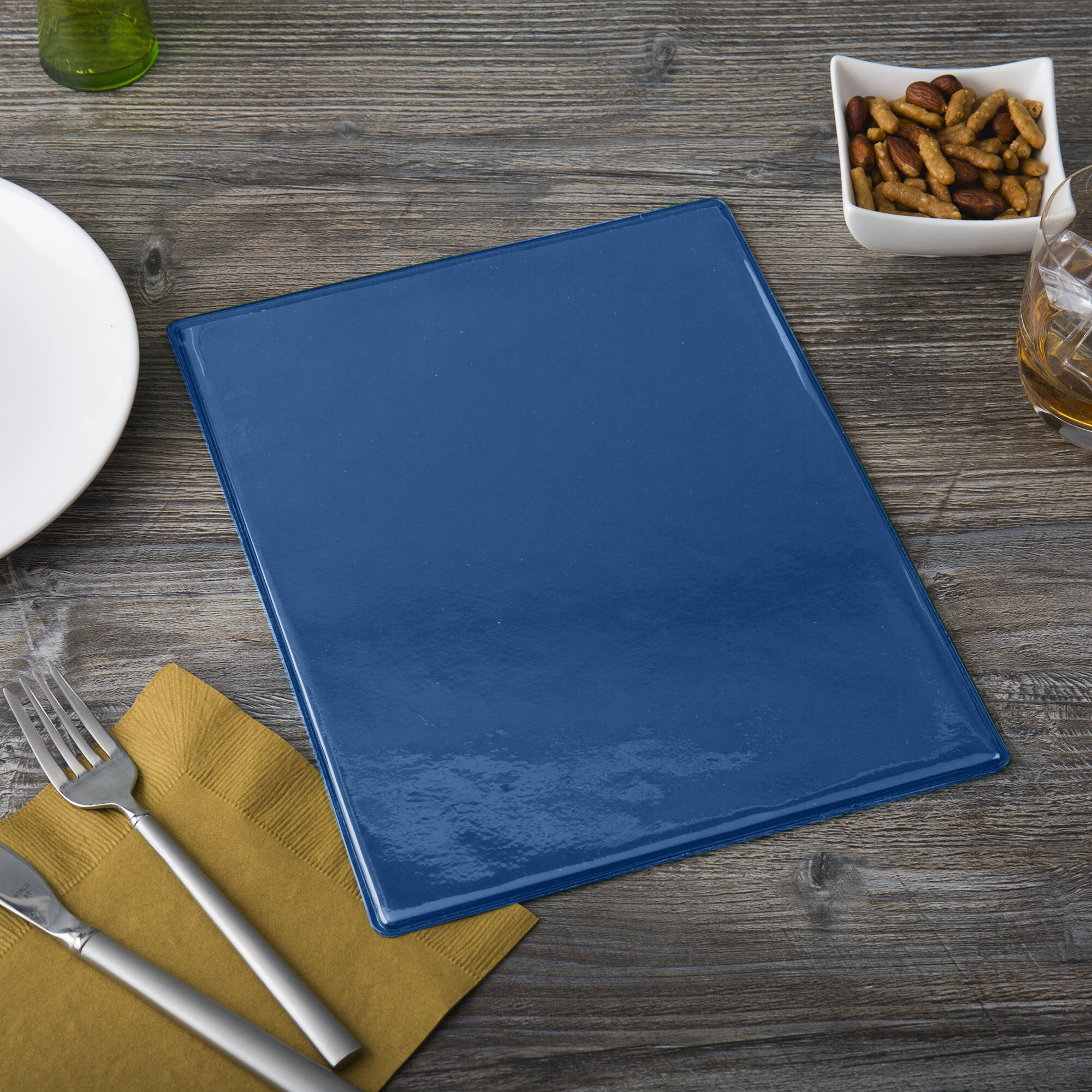 Menu Solutions H500C Hamilton Dark Blue 8 1/2" x 11" Single Panel Two