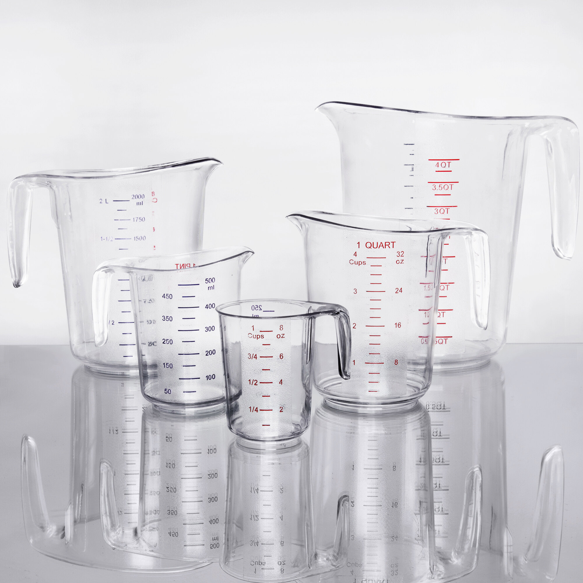 Choice 5 Piece Clear Polycarbonate Measuring Cup Set