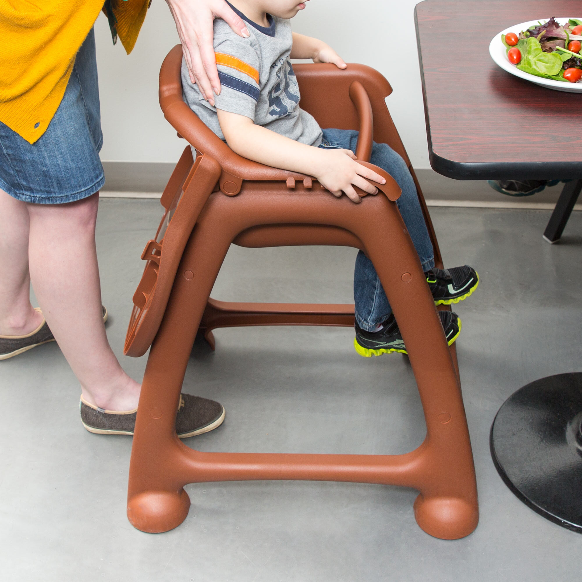 Lancaster Table & Seating Assembled Brown Stackable Plastic Restaurant