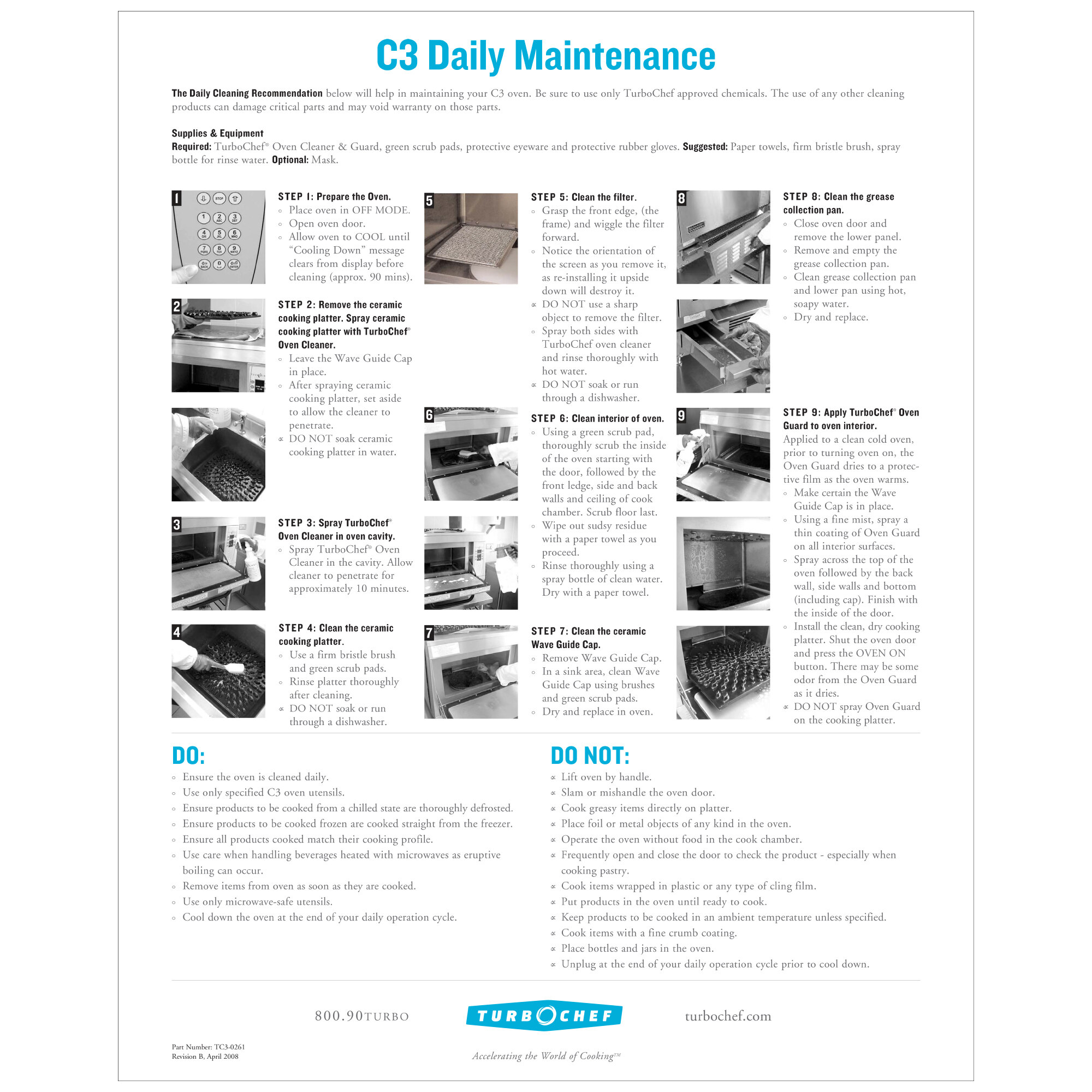 TurboChef TC30261 Daily C3 Oven Cleaning Poster