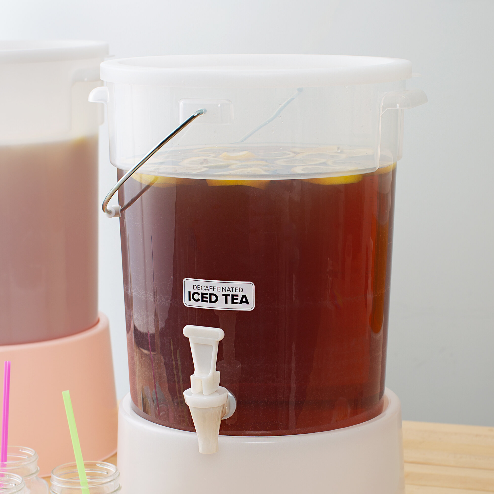 Clear Round Beverage Dispenser 6 Gallon staurantStore