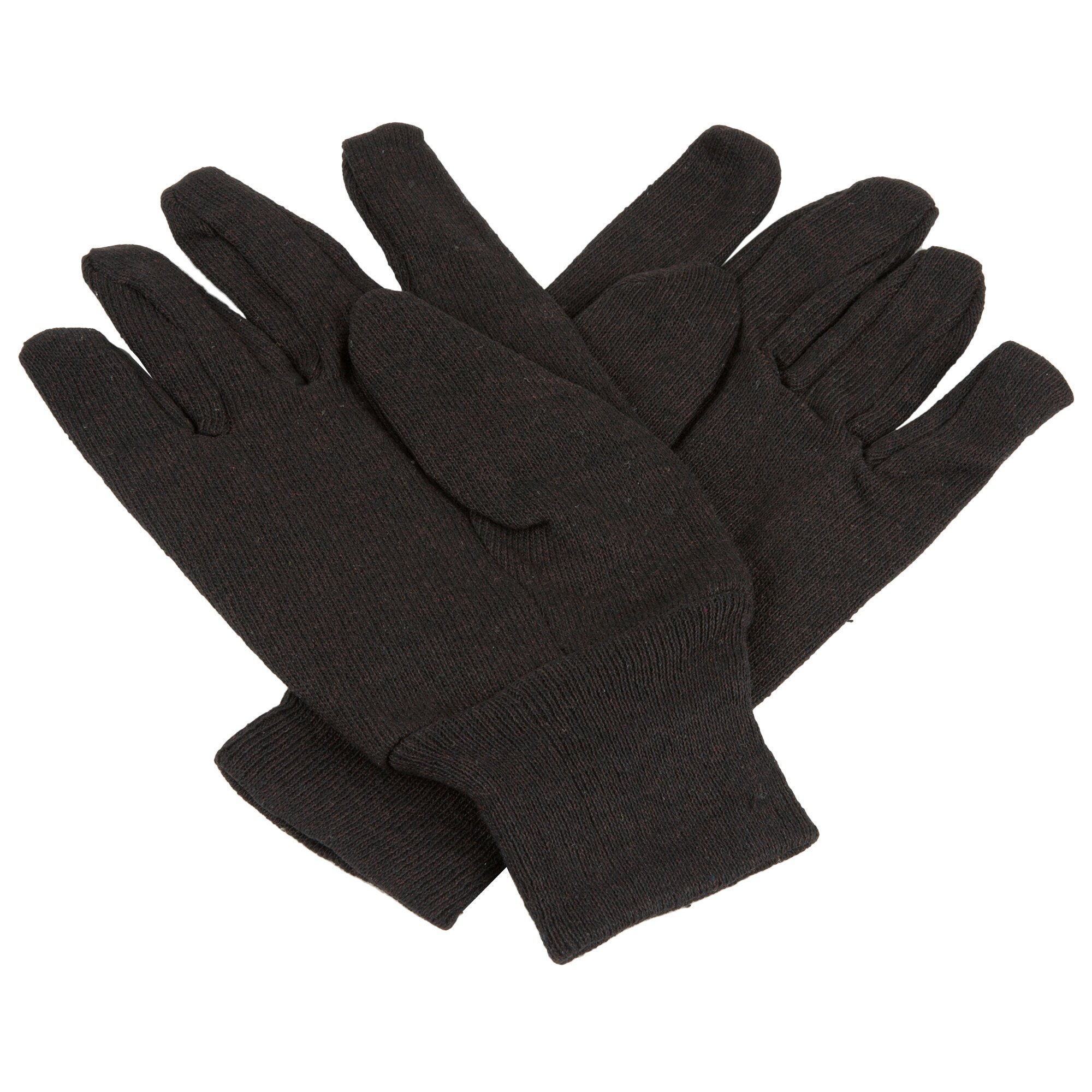 Men's Heavy Weight Brown Polyester / Cotton Jersey Gloves Large