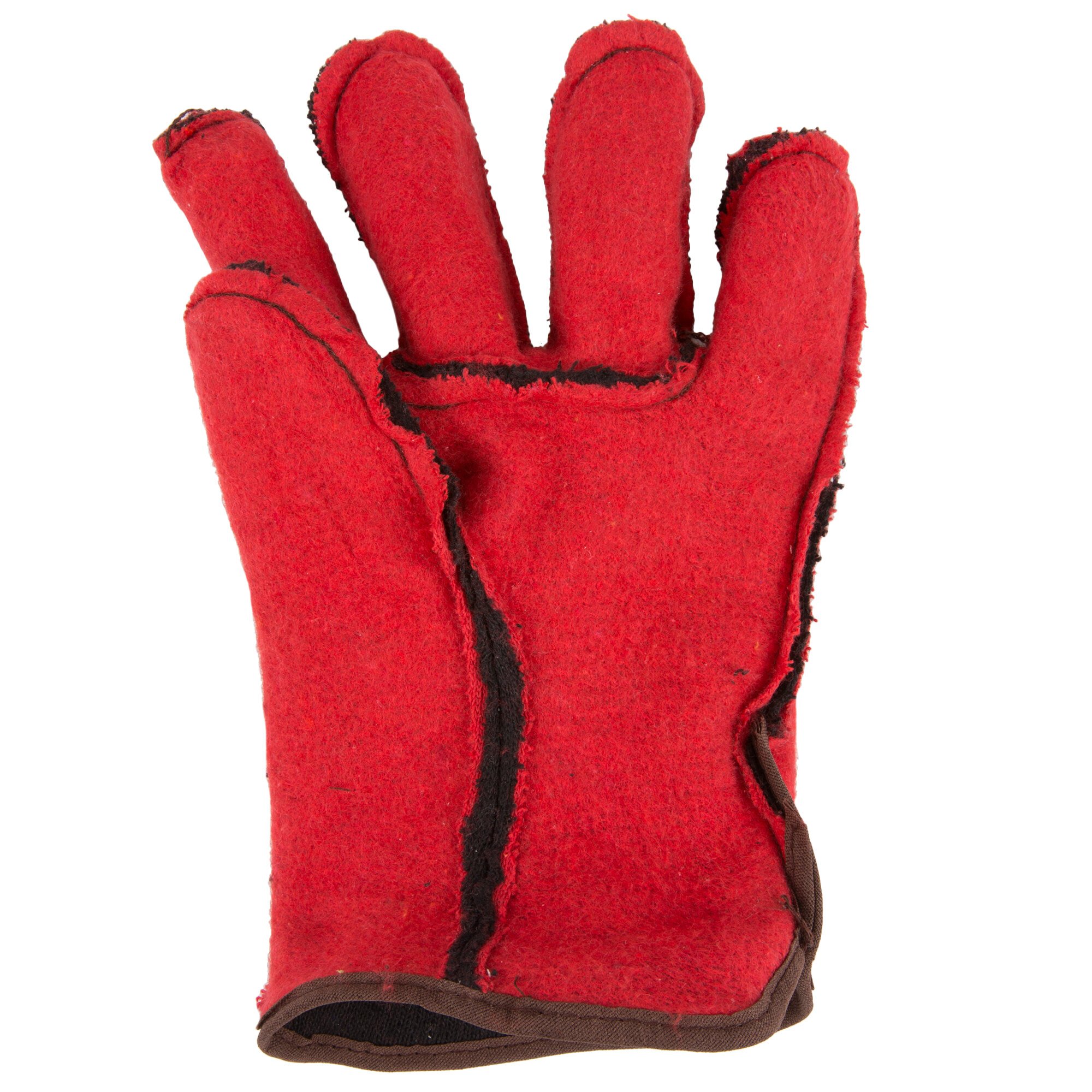 Men's Brown Cotton Jersey Gloves with Red Lining Pair 12/Pack