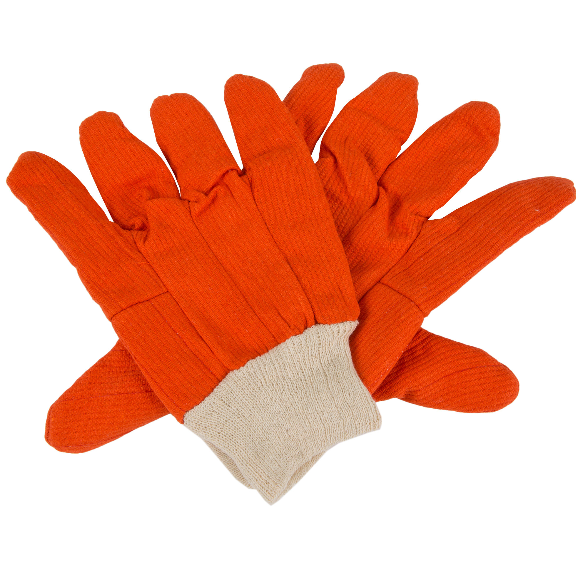 HiVis Orange Polyester / Cotton Double Palm Work Gloves Large Pair