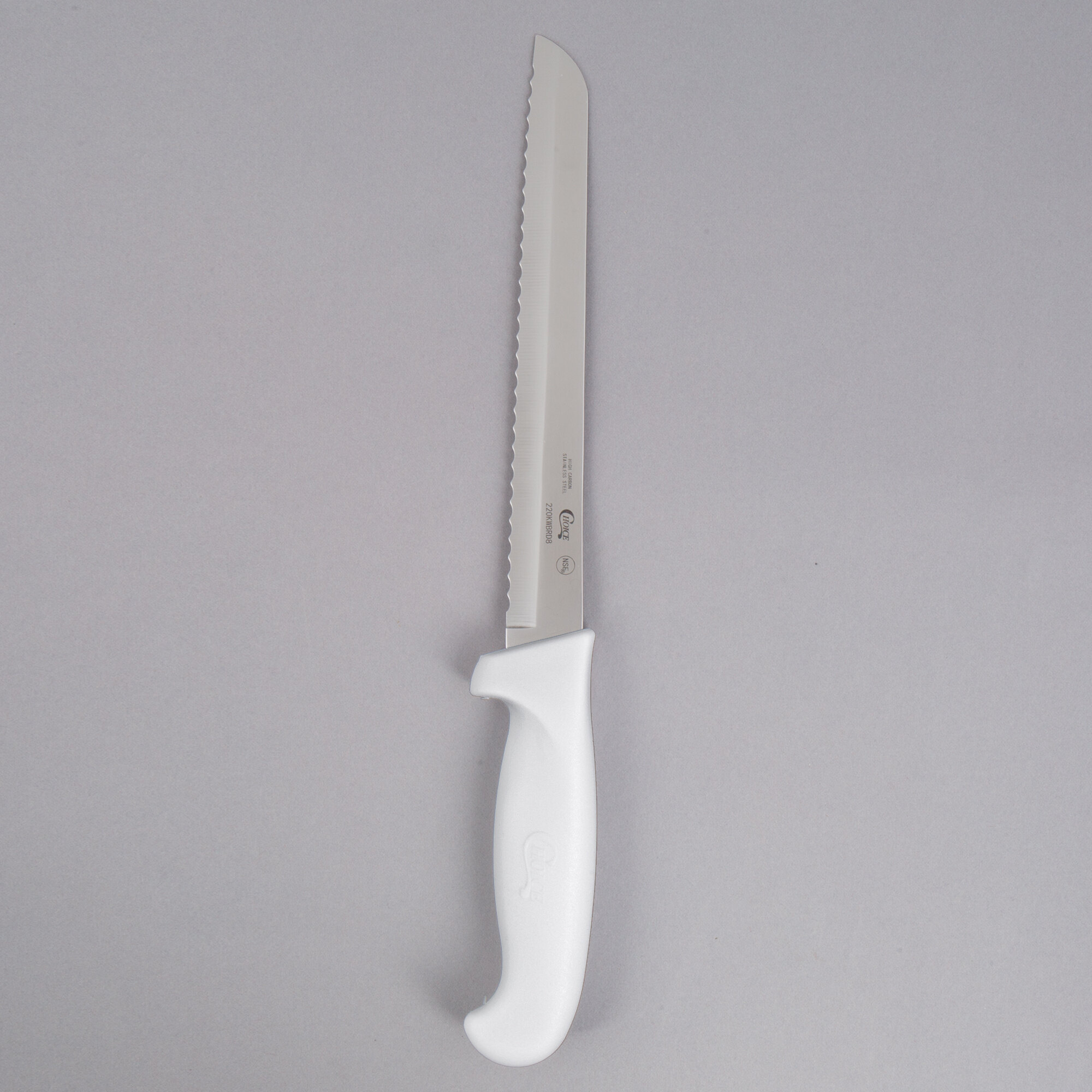 Choice 8" White Serrated Edge Bread Knife