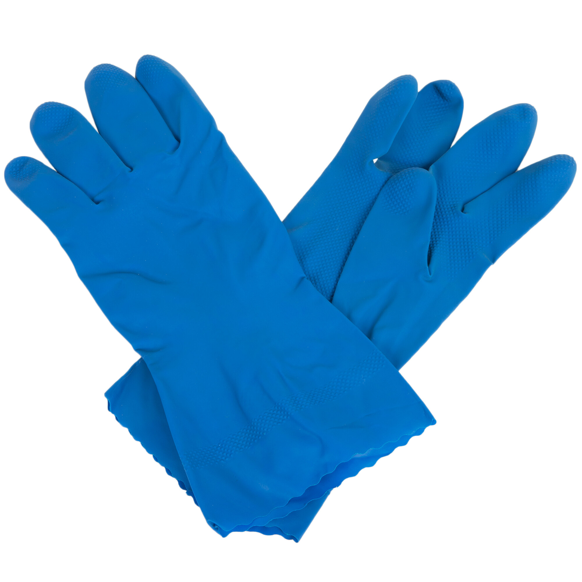 Standard 15-Mil Blue Embossed Unsupported Latex Gloves - Medium - Pair ...