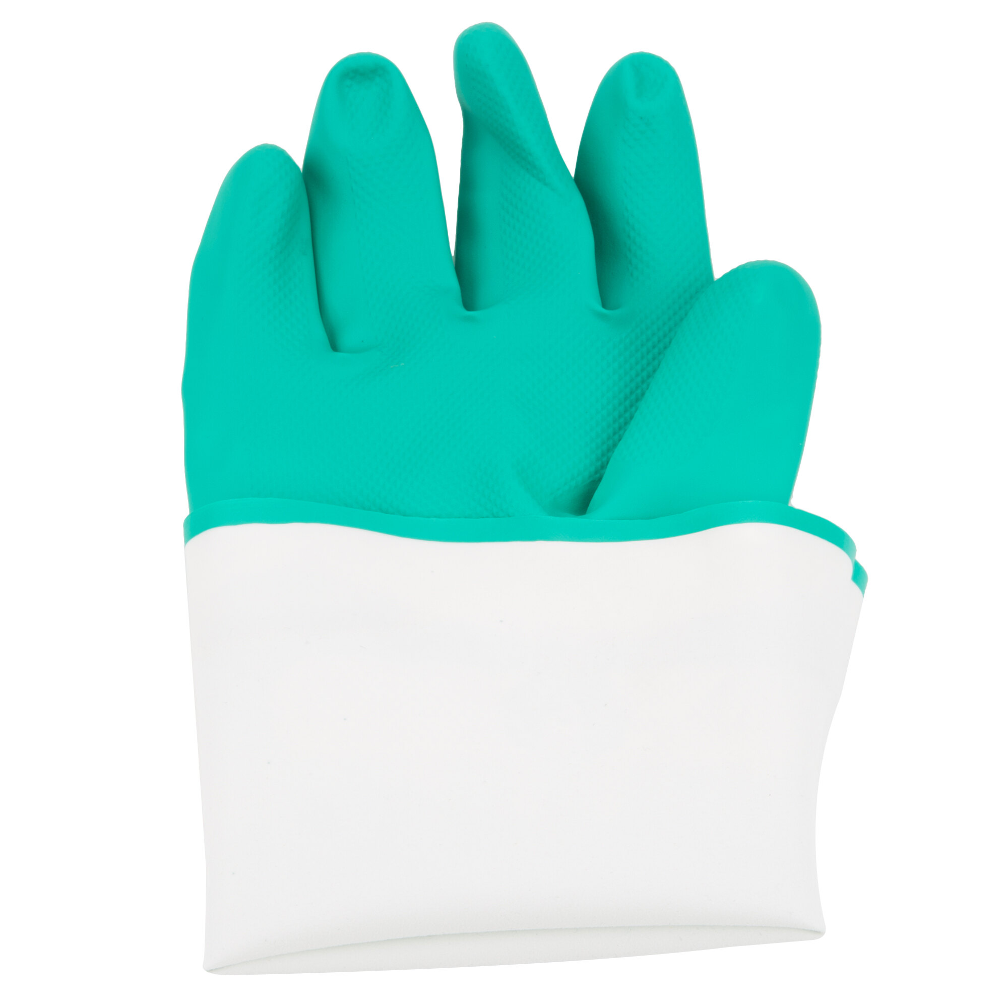 Premium 15Mil Green Embossed Unsupported Nitrile Gloves with Cotton