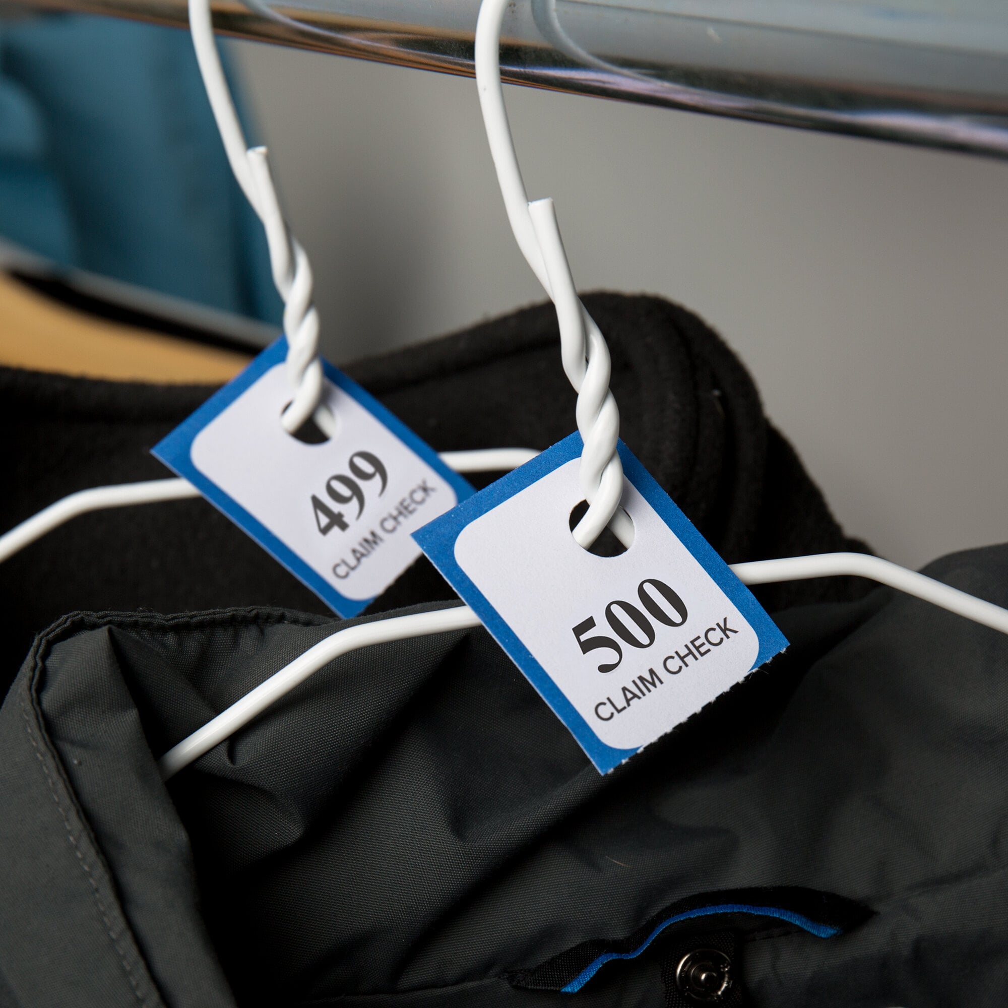 Choice Blue 3 Part Paper Coat Room Check Tickets 500/Box