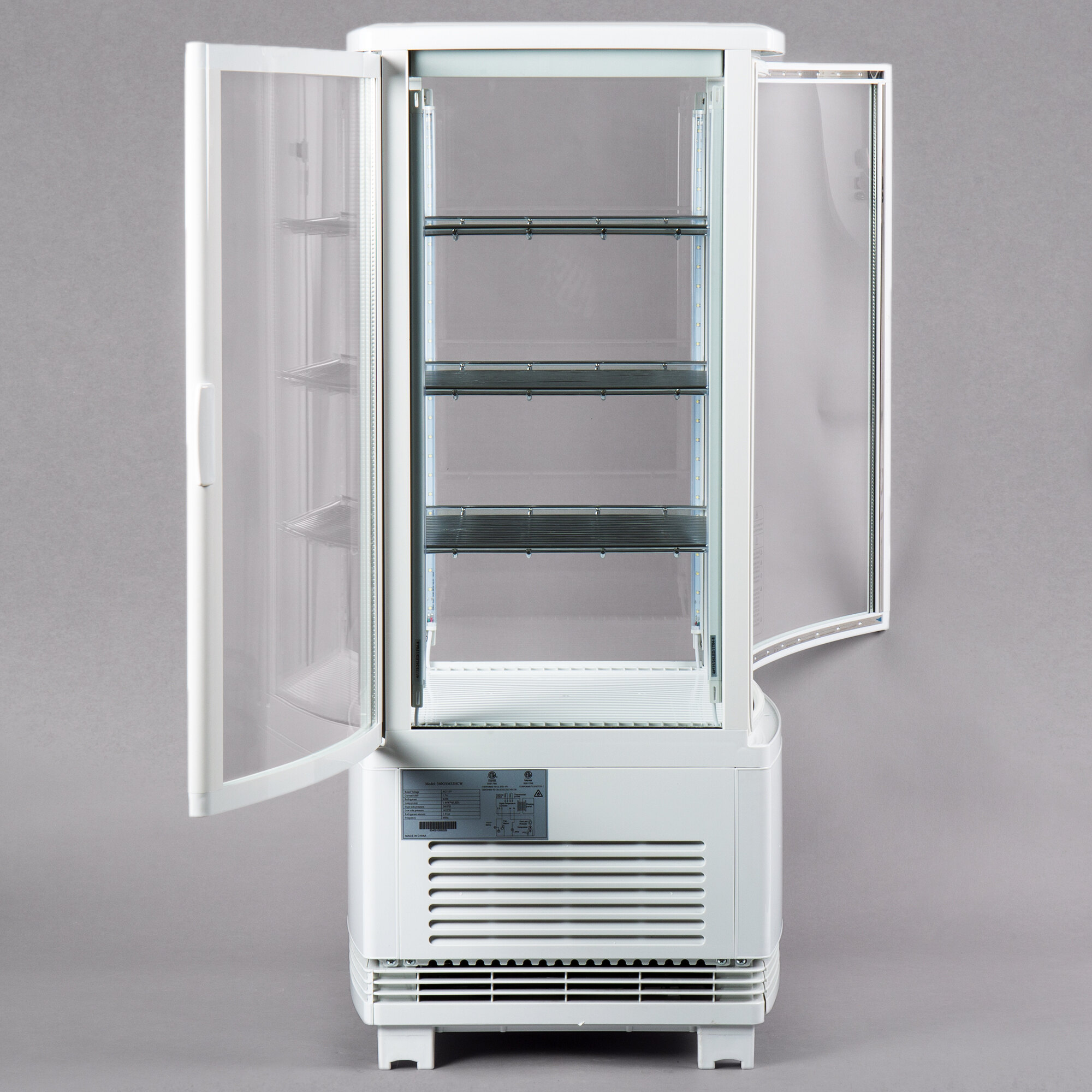 Avantco GSM32HC White Glass Sided PassThrough Countertop Display