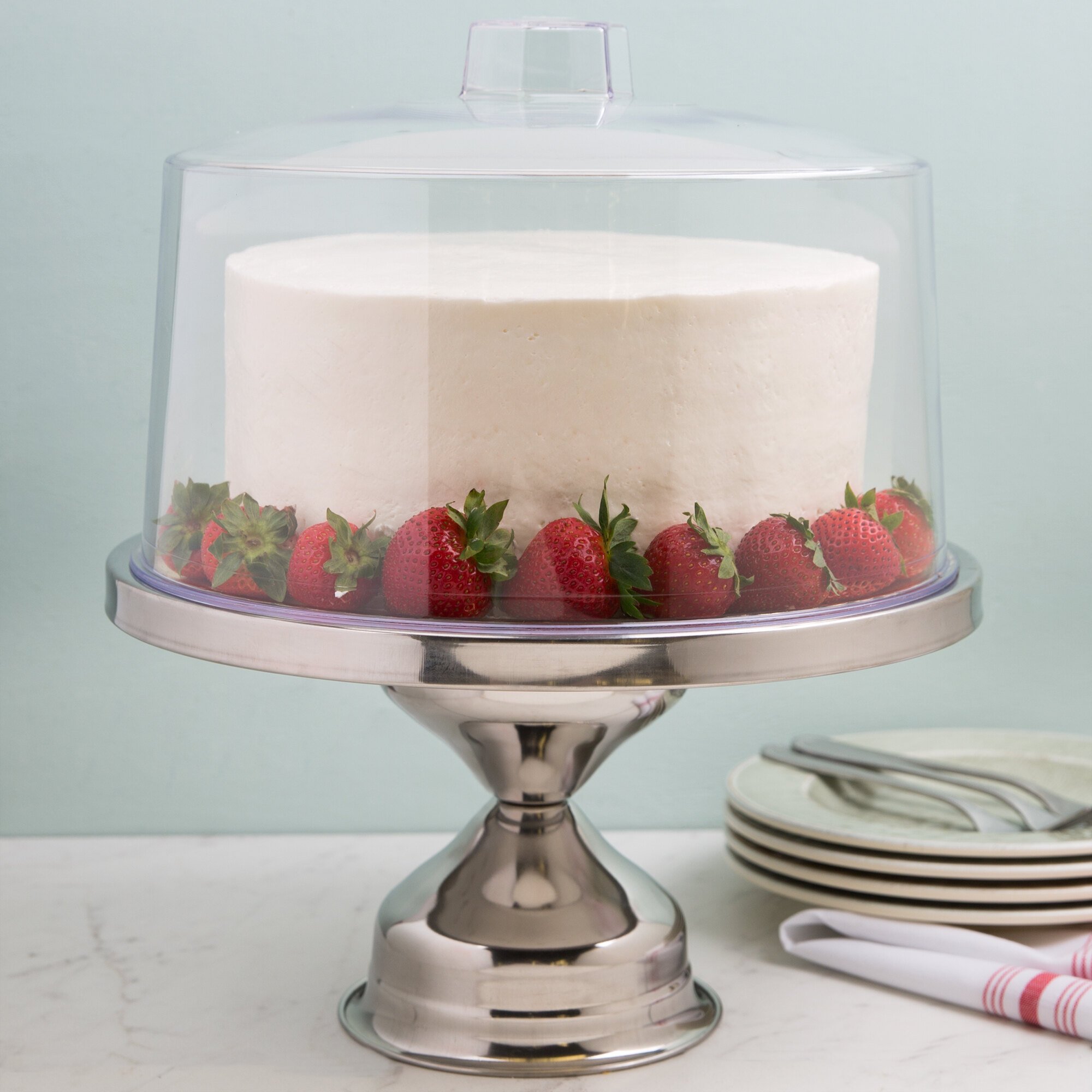 Tablecraft 421 12" Clear Plastic Cake Cover